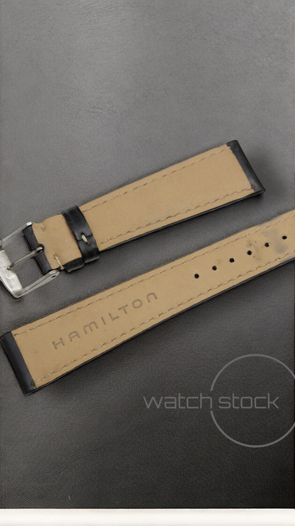 Cinturino Hamilton in pelle marrone con fibbia loggata ansa 20mm