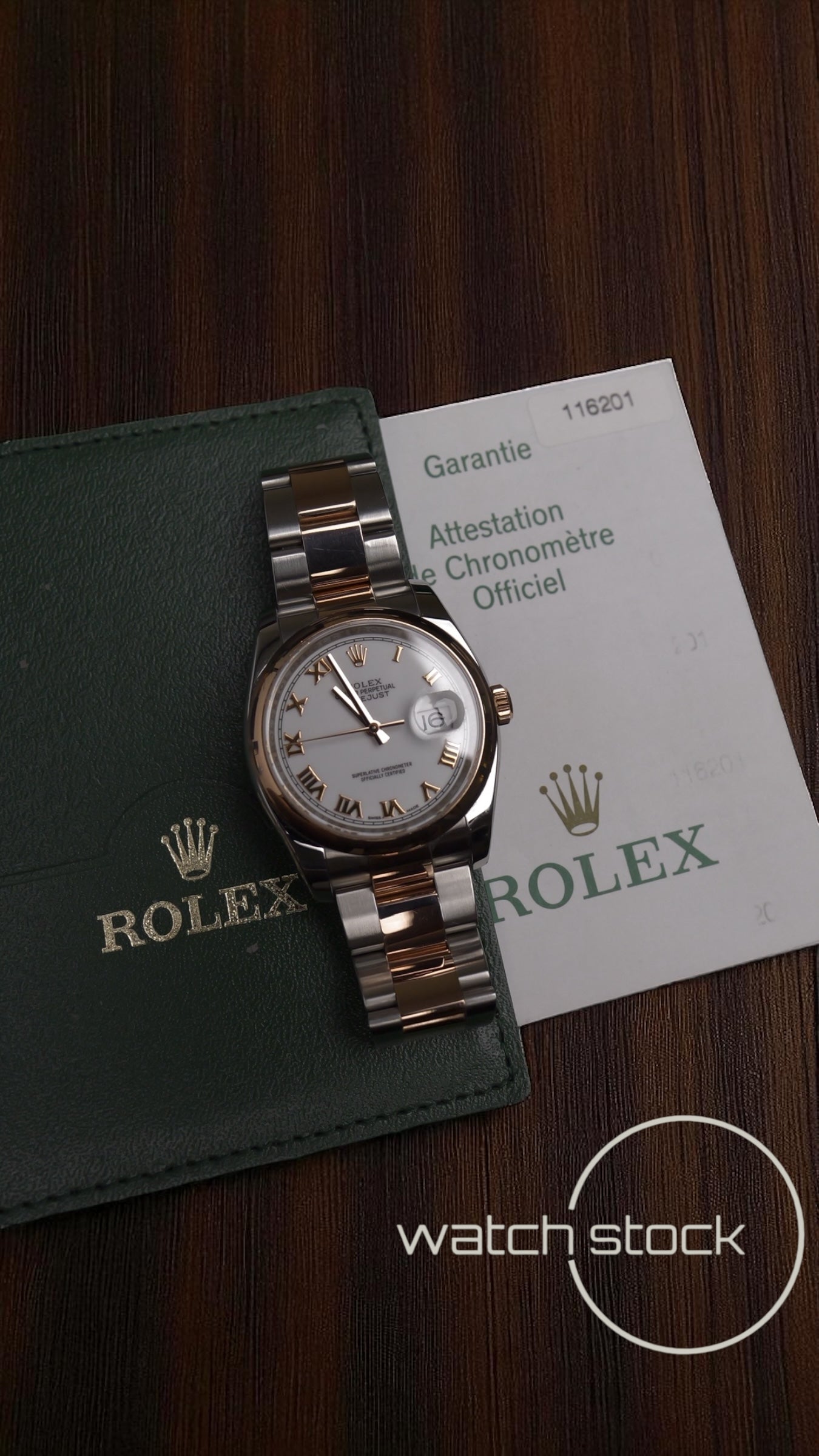 Rolex datejust 36mm Ref.116201 two-tone rose gold