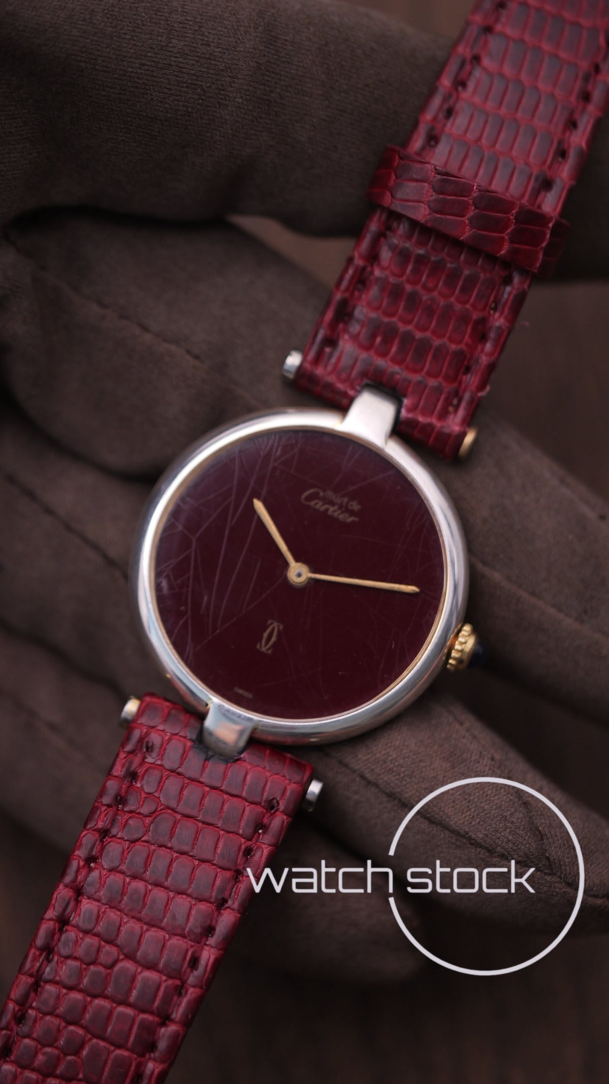 Cartier Vendome ref.590003 30mm Burgundy dial 1980