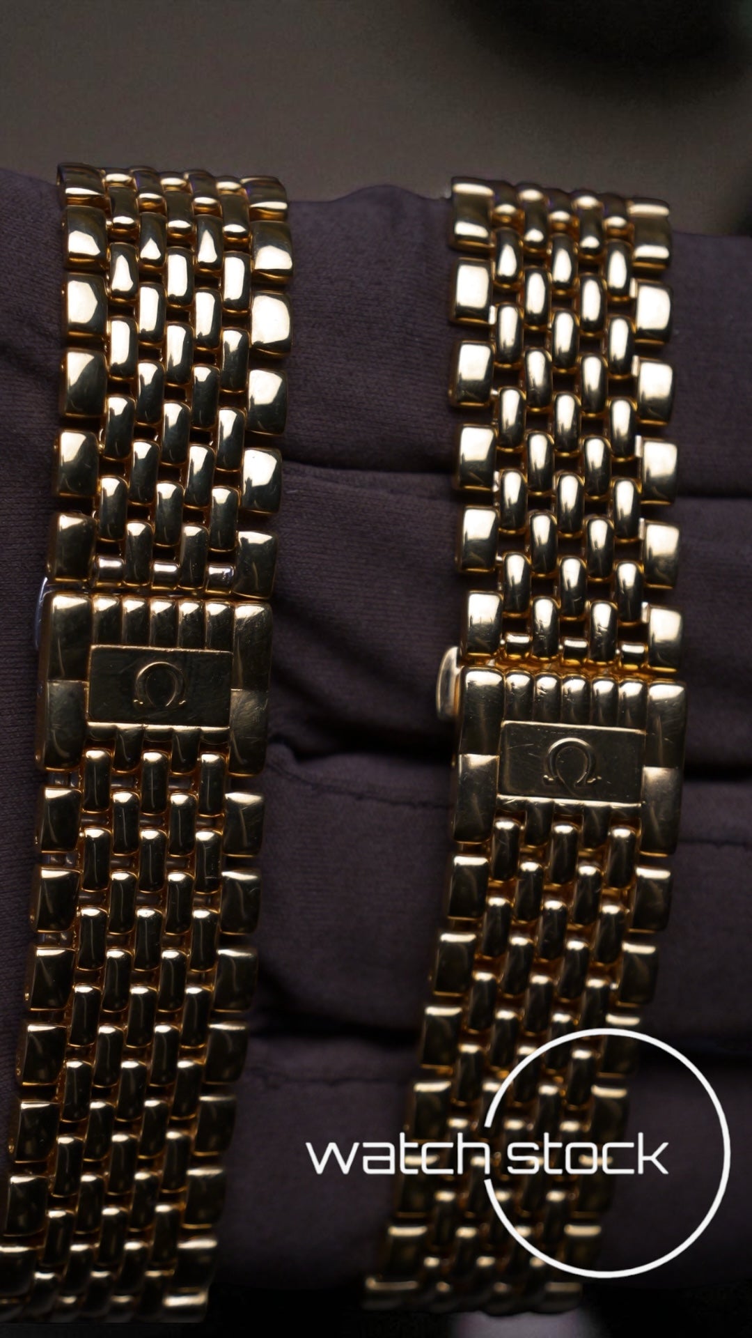 Coppia Omega de ville bracciale chicchi di riso placcati oro ref: 39508772 anno 1989