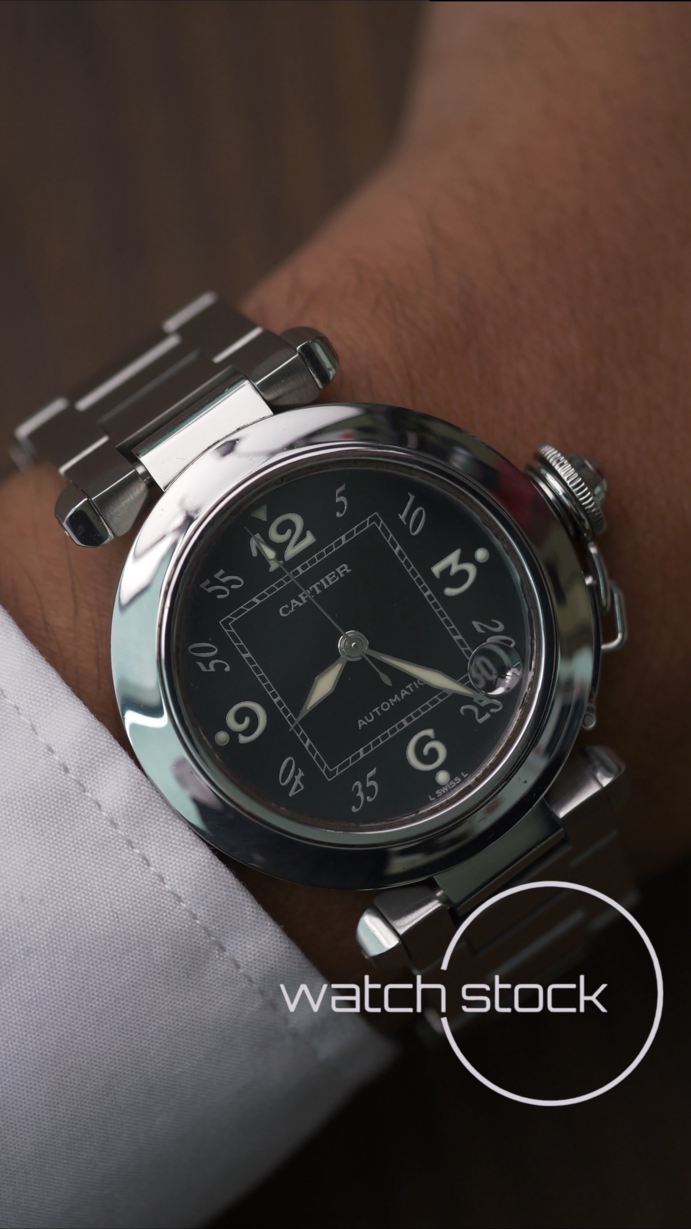 Cartier Pasha Automatic 35mm ref.2324 Black dial Full Set