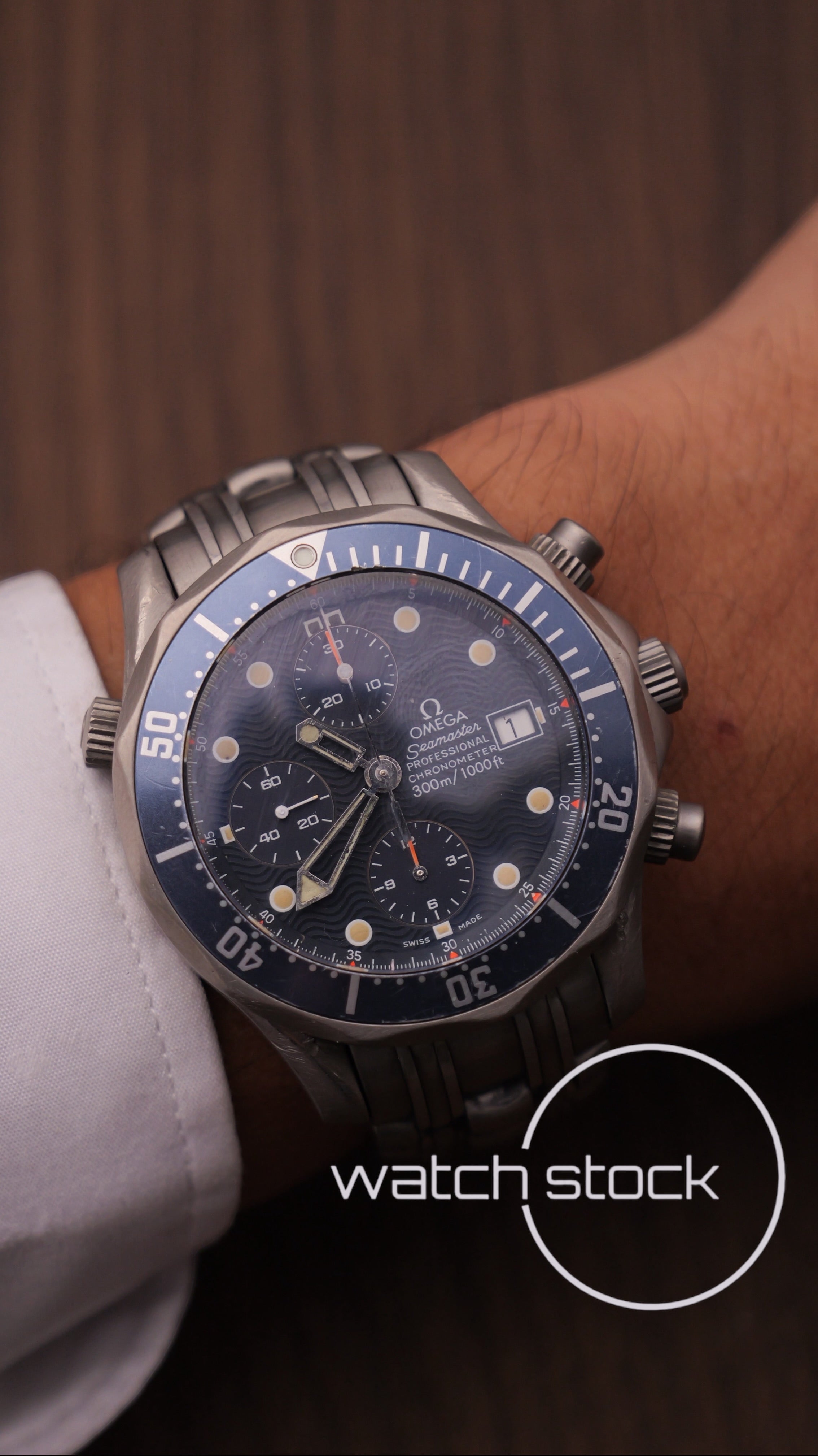 Omega seamaster 300m Chrono titanium ref. 178.0504 41mm blue dial