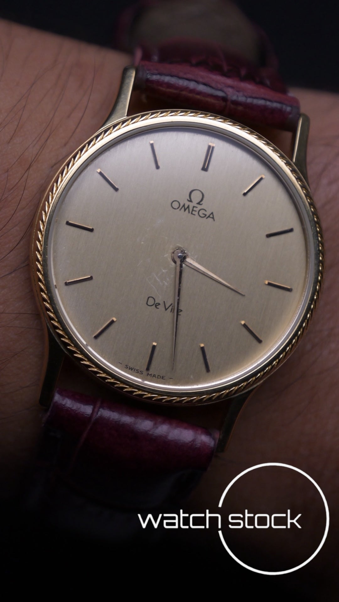 Omega de ville Quartz placcato oro cassa a corda ref: 1365 31mm anno 1980