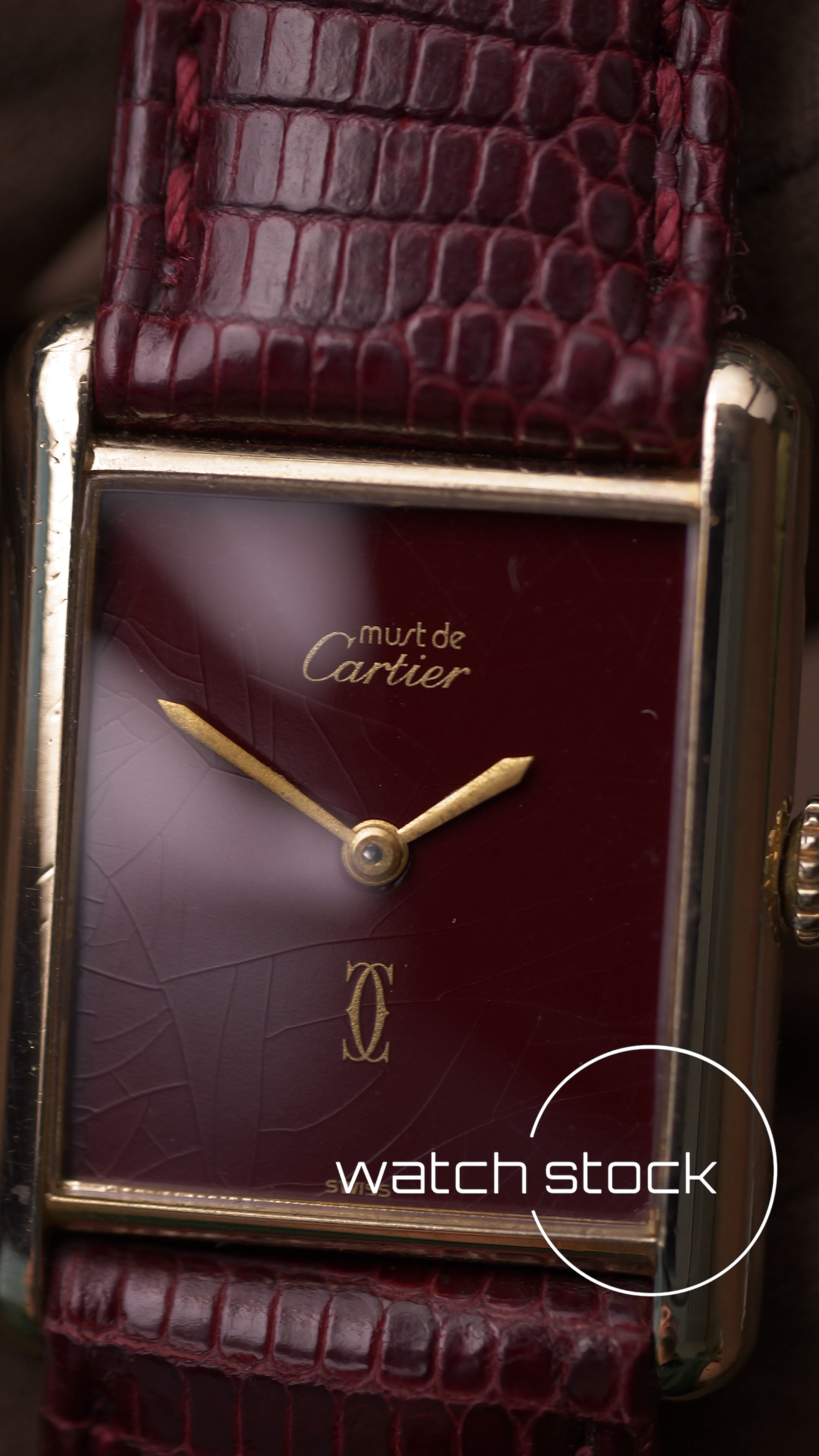 Cartier tank vintage burgundy dial tg.6