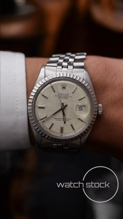Rolex datejust 36mm 1600 linen dial lino argènté