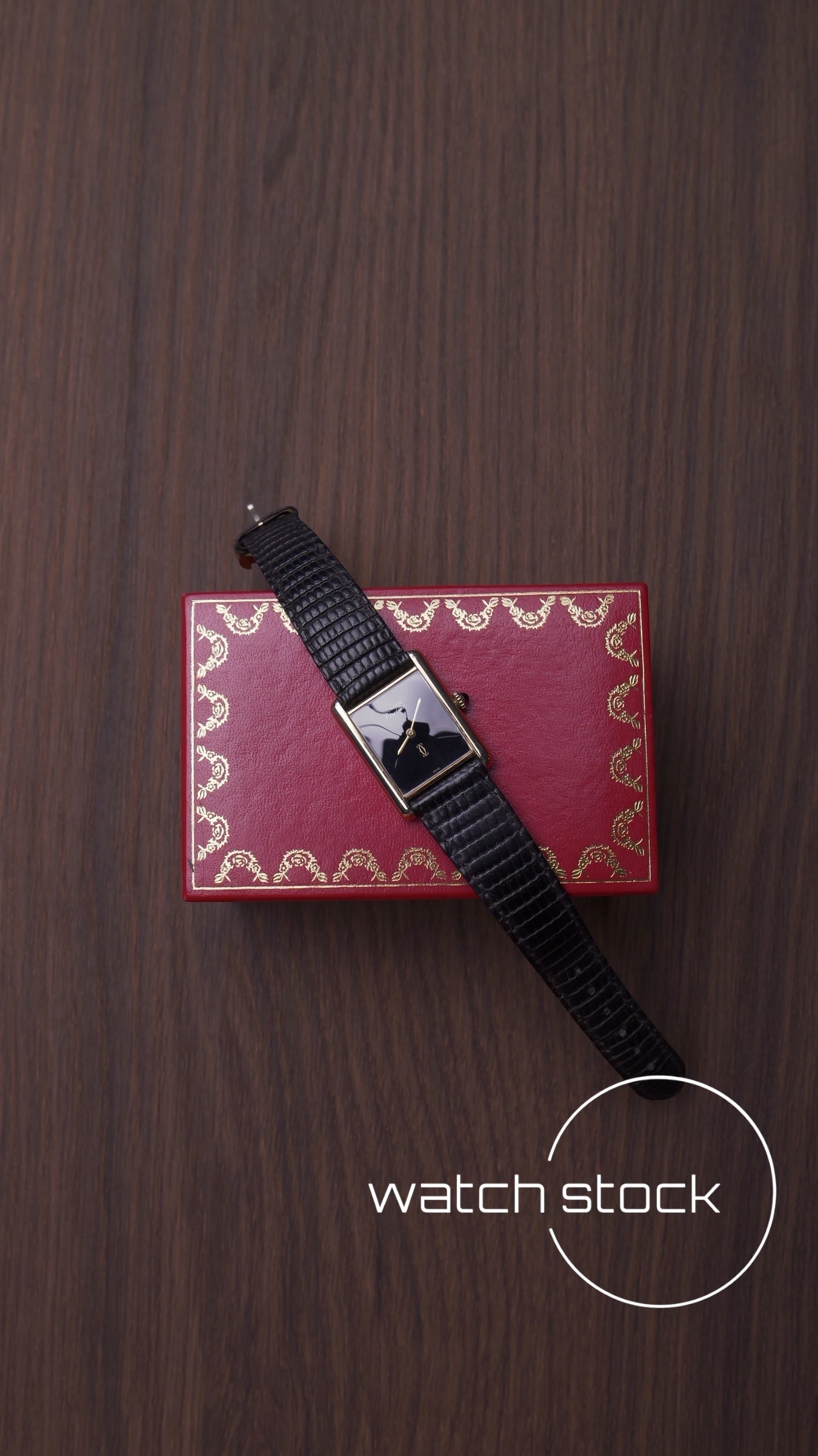 Cartier tank vermeil must de cartier argent plaque gold Black dial meccanico tg.6 grande