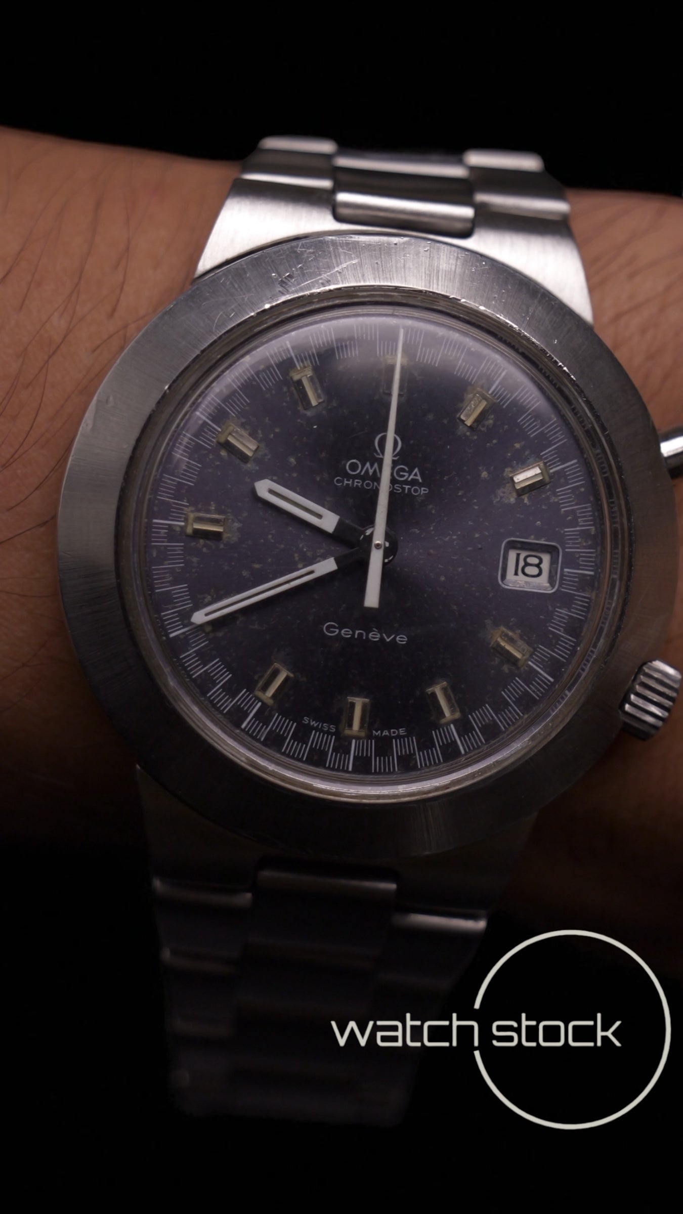 Omega chronostop 41mm blue (violet) dial ref:146.012 RARE Automatic