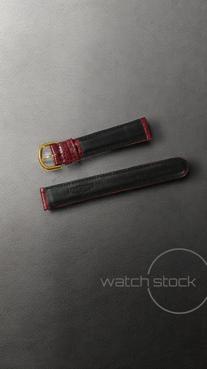 Cinturino Longines in pelle martellata rosso con fibbia loggata ansa 18mm