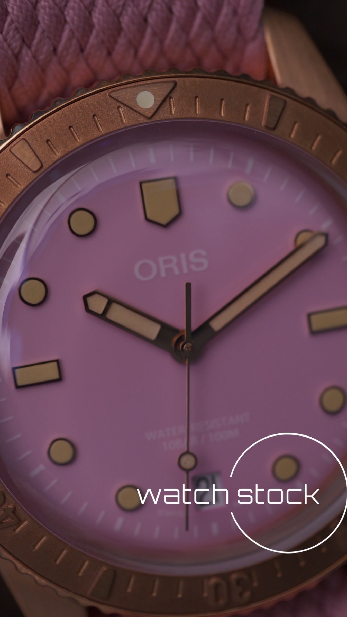 Oris diver sixty-five cotton candy pink bronze 40mm Automatic full set