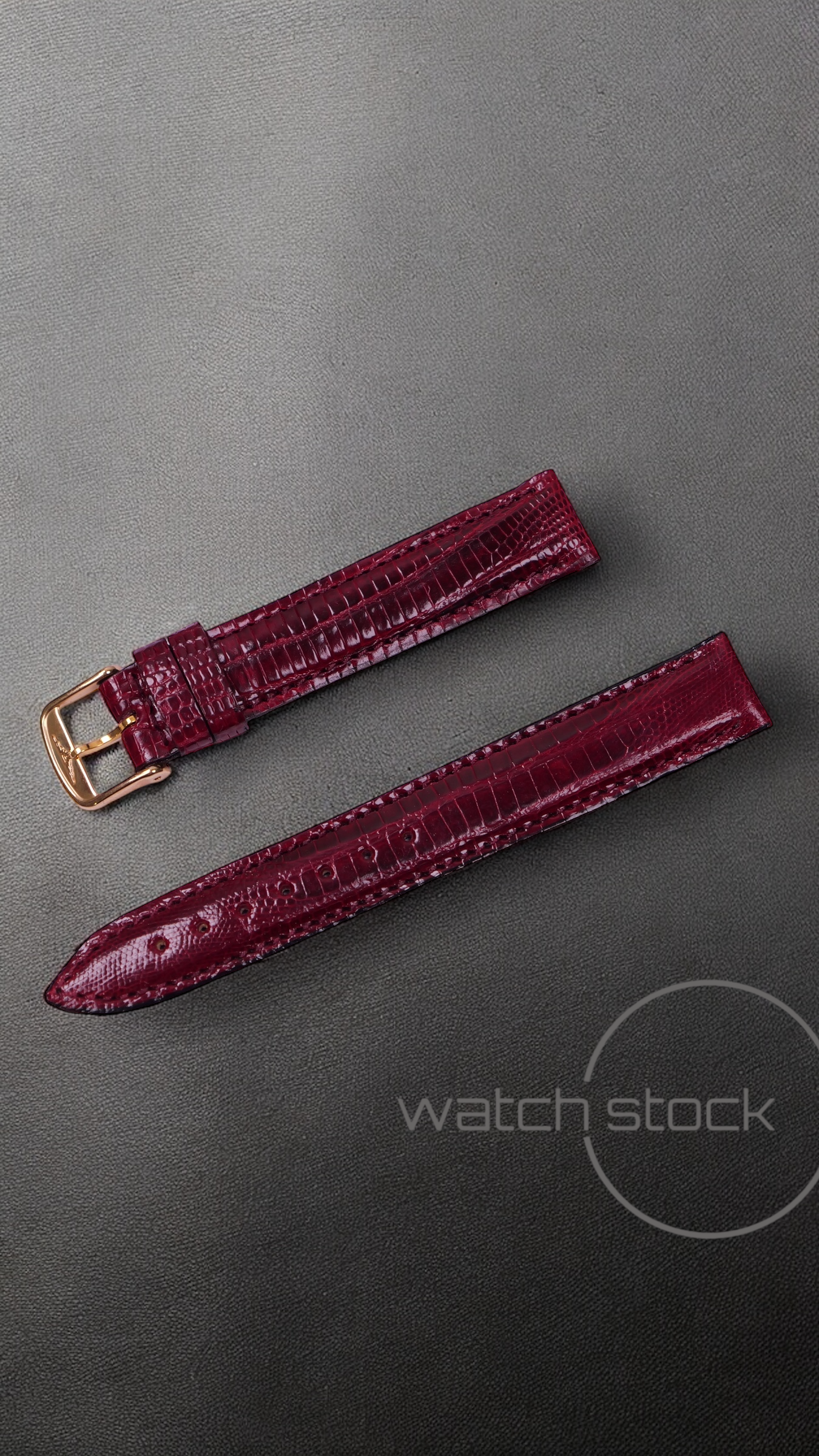 Cinturino Longines in pelle di rettile rosso con fibbia loggata ansa 14mm