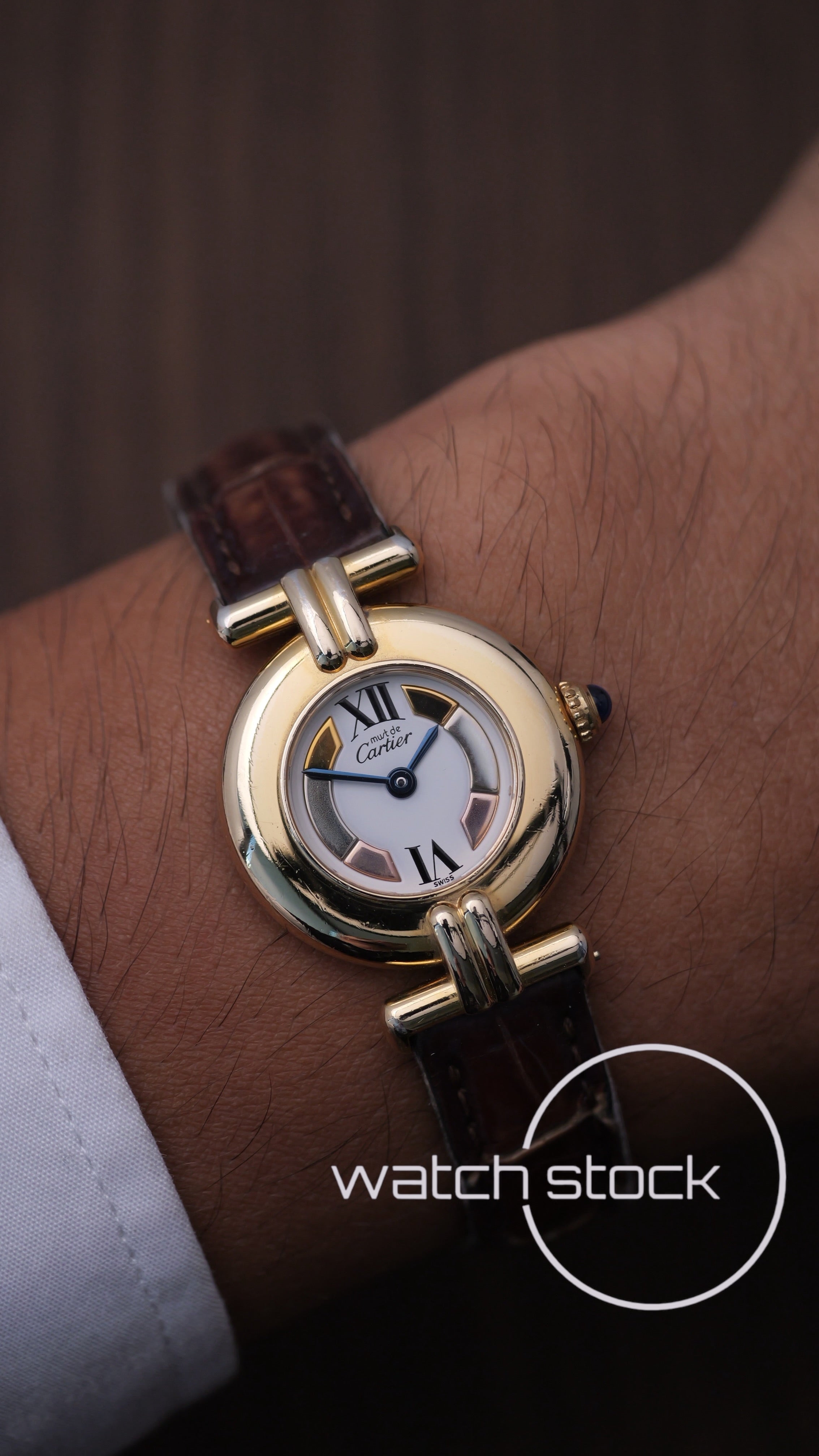 Cartier vermeil colisee 24mm ref. 590002 quartz