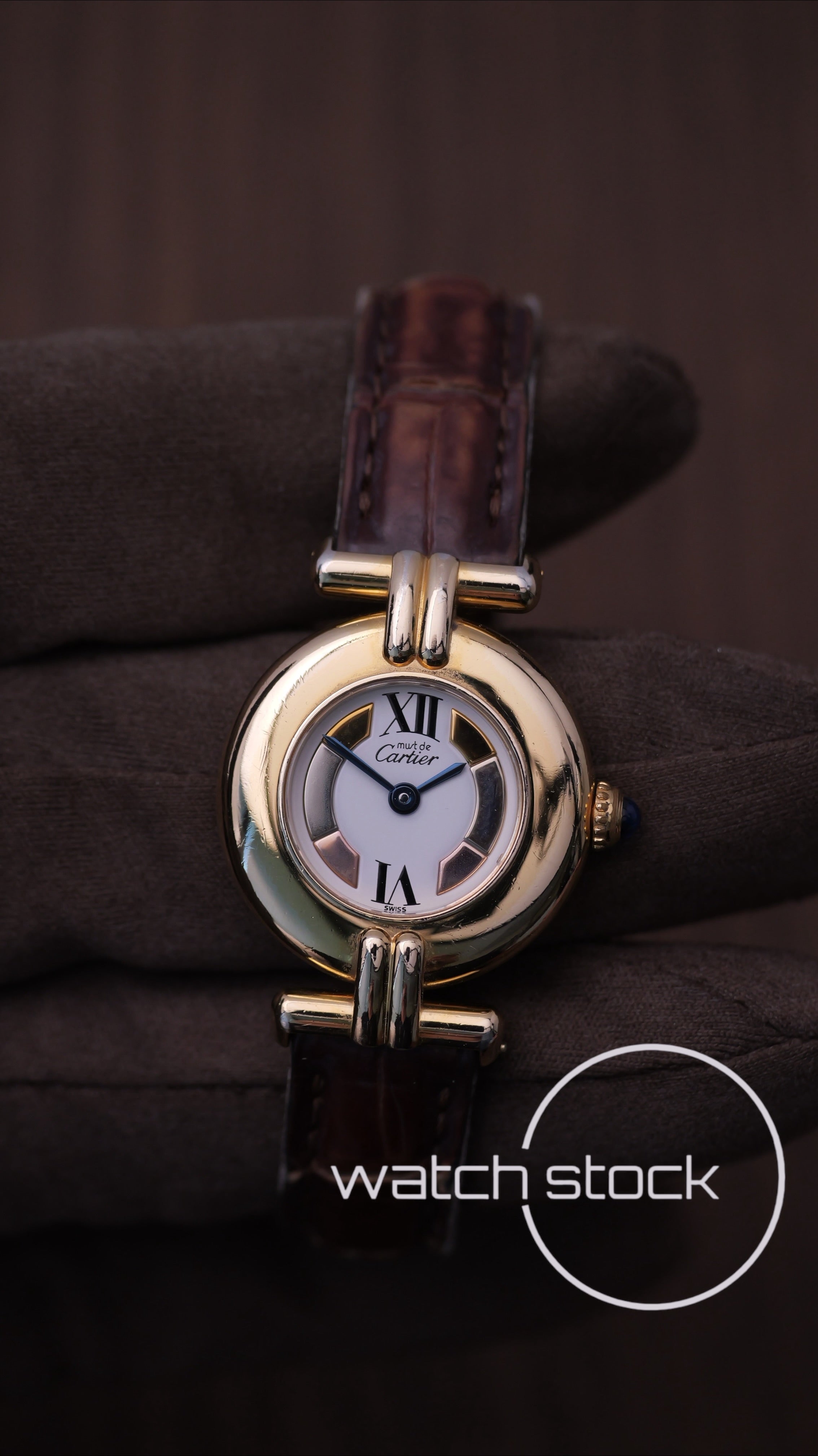 Cartier vermeil colisee 24mm ref. 590002 quartz