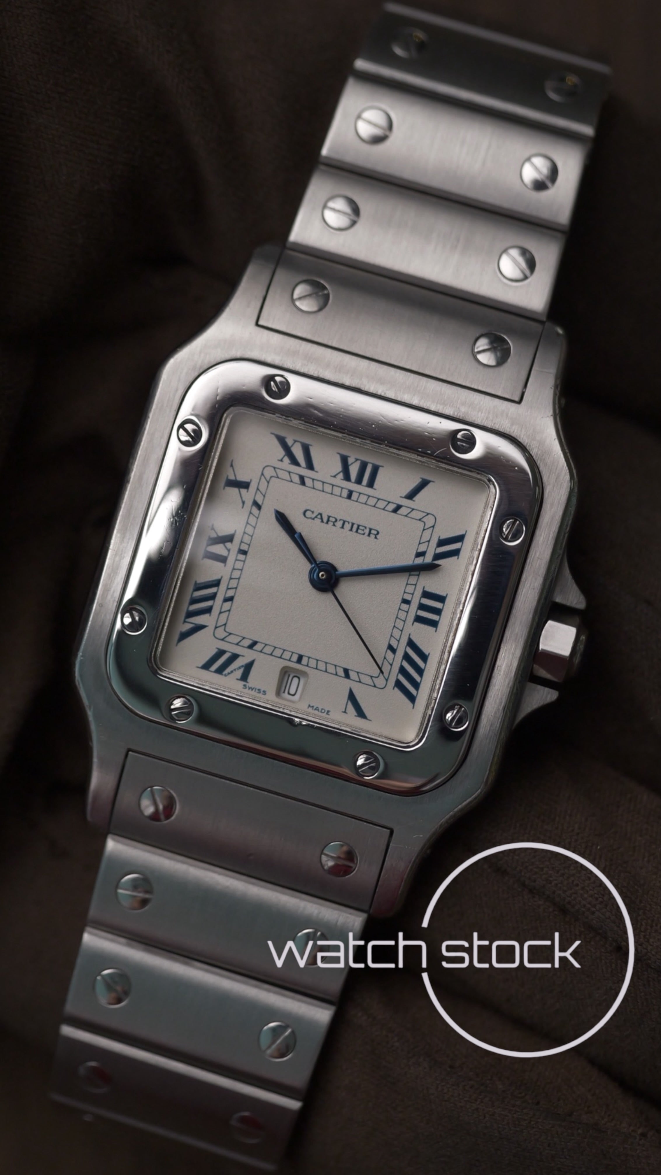 Cartier santos galbee men quartz 29x41mm ref.1564 blue numeral