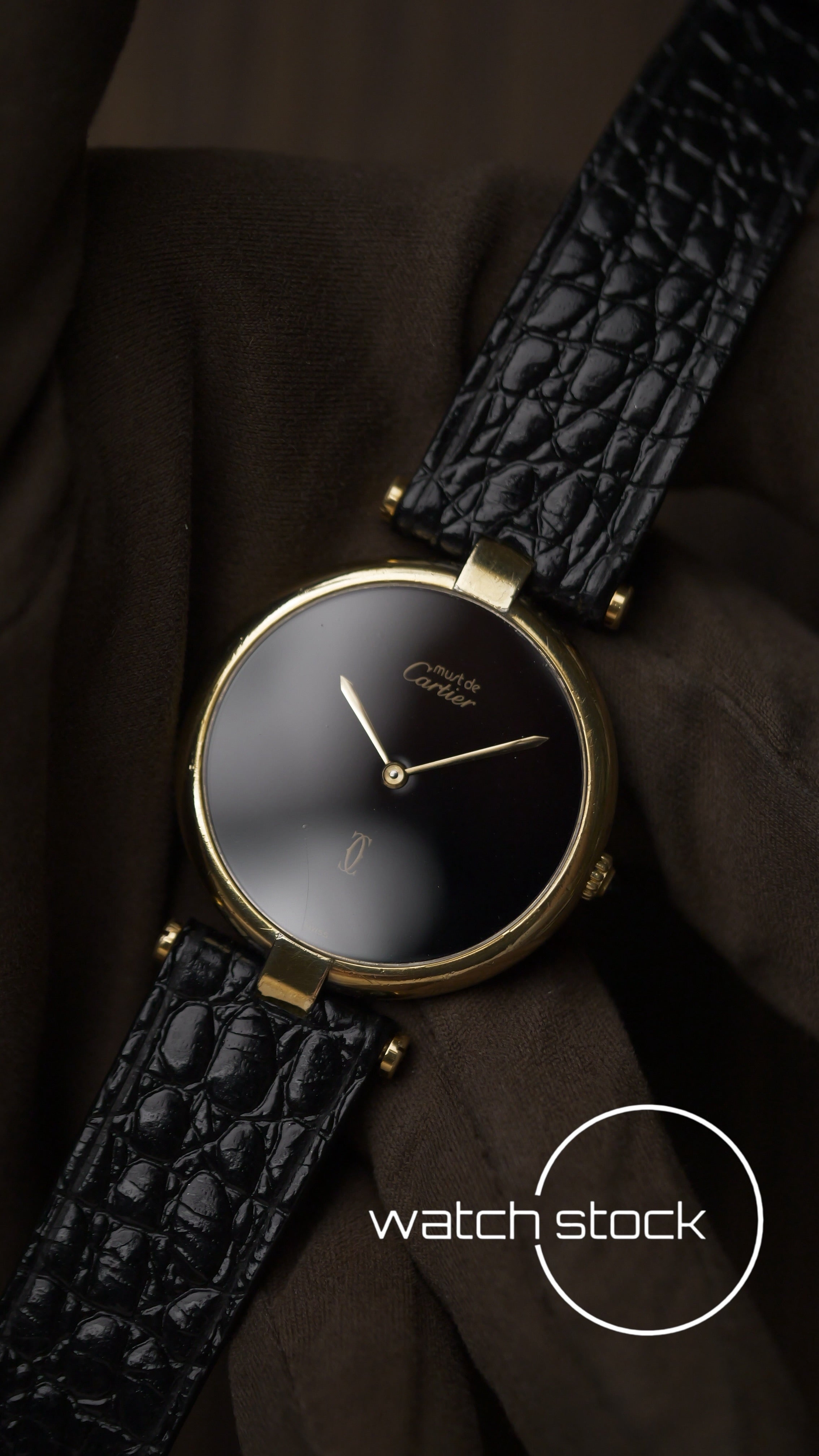 Cartier Vendome 30mm black dial unisex 1990