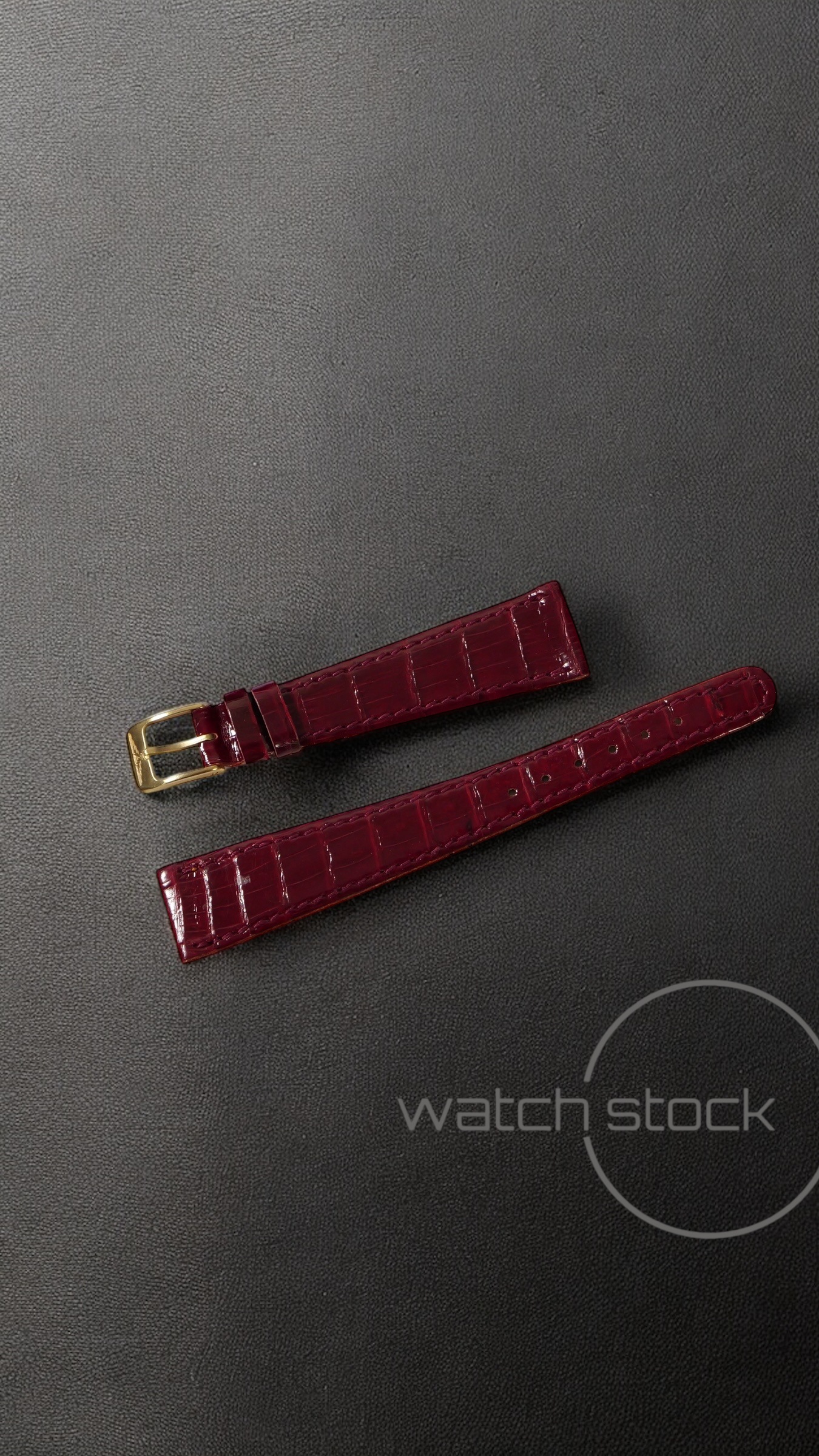 Cinturino Longines in pelle coccodrillo rosso con fibbia loggata ansa 18mm