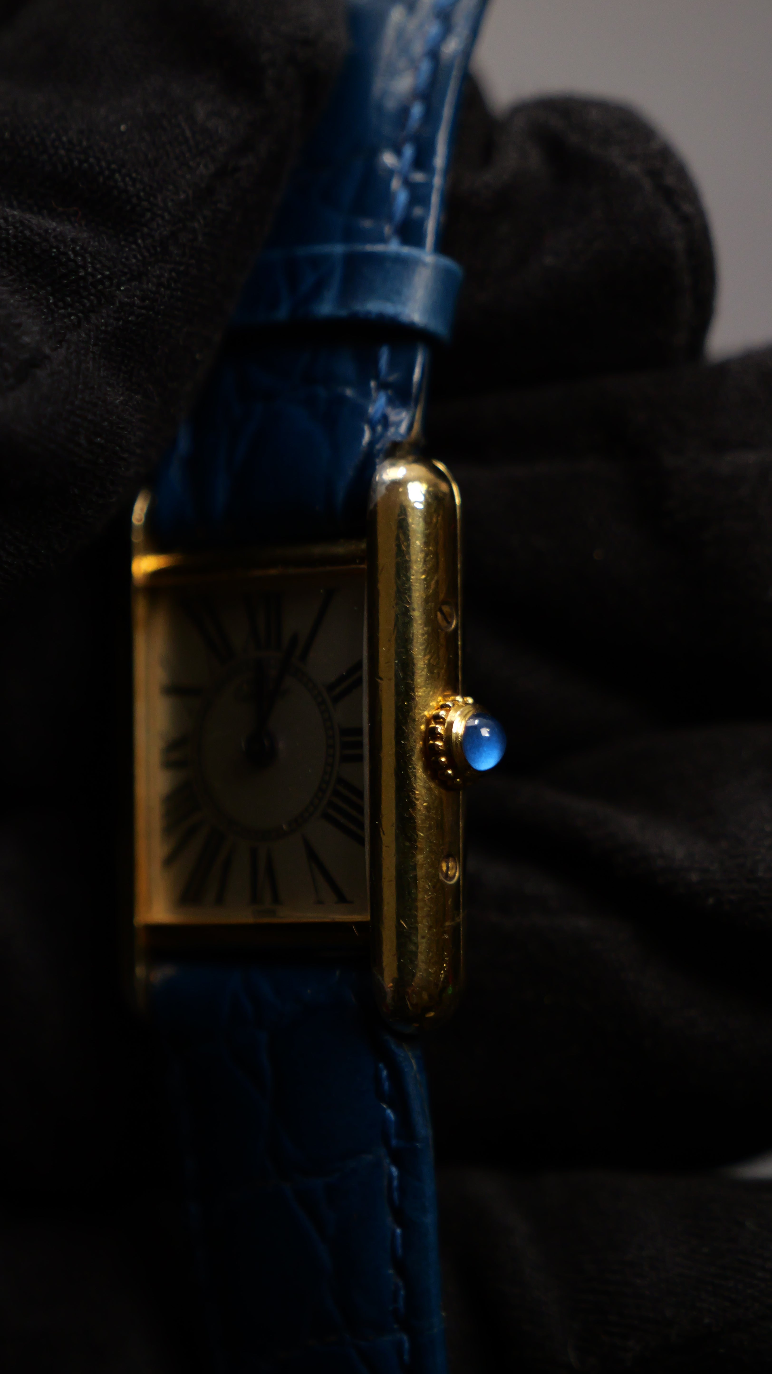 Cartier tank vermeil must de cartier argent plaque gold roman number dial quarz tg.3
