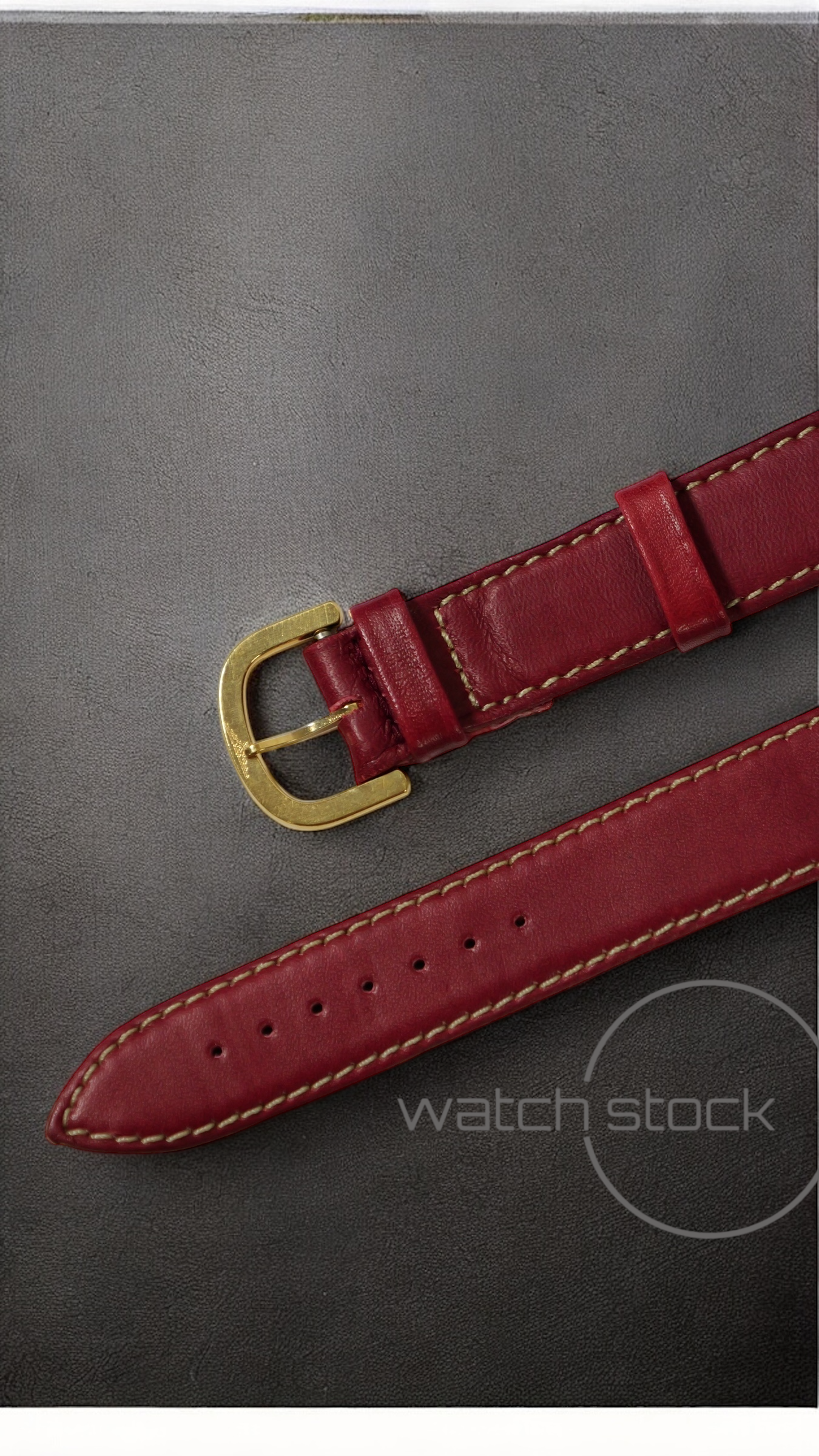 Cinturino Longines in pelle rosso con fibbia loggata ansa 18mm