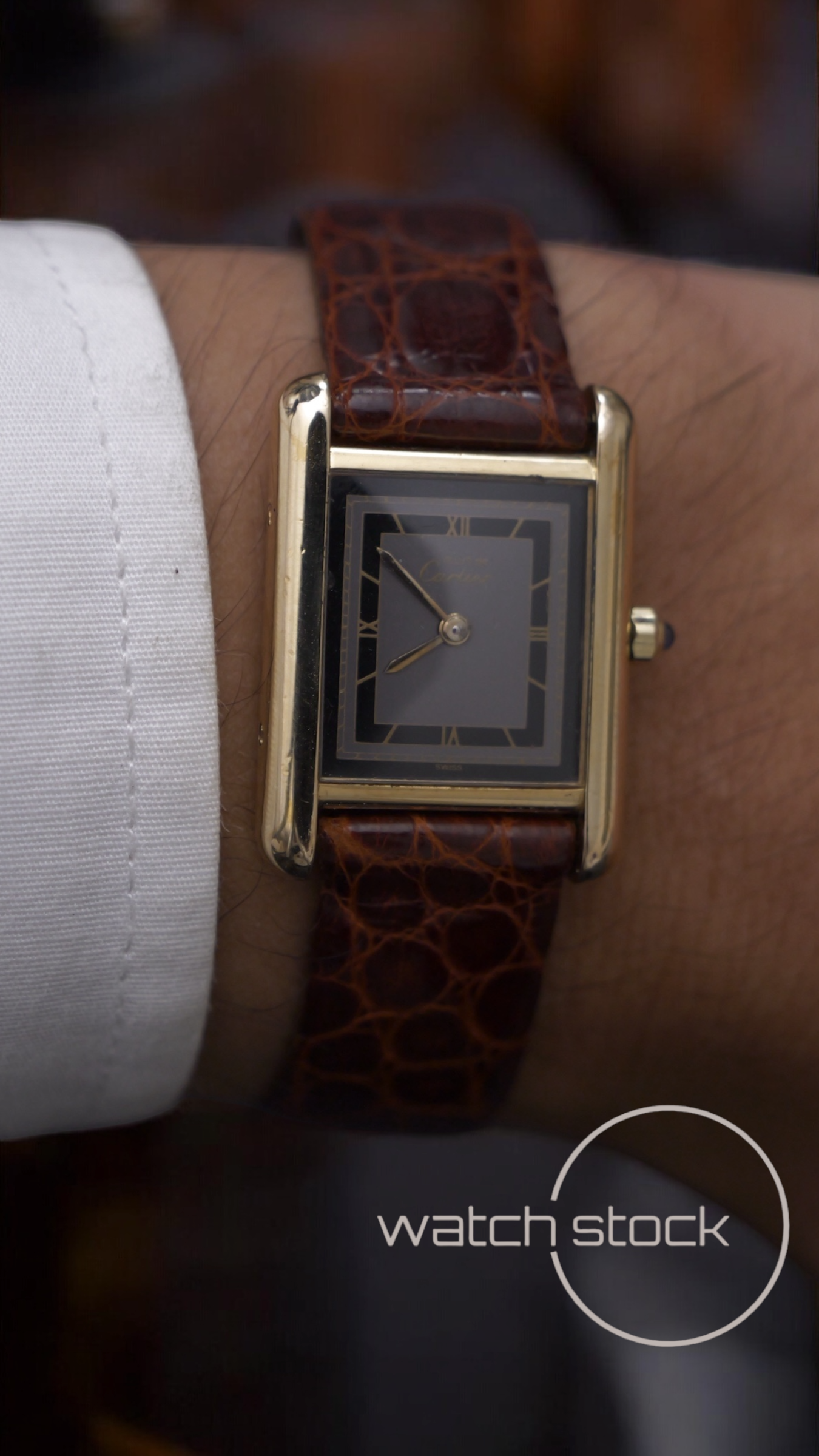 Cartier tank argent plaque gold ref.344226 tg.3