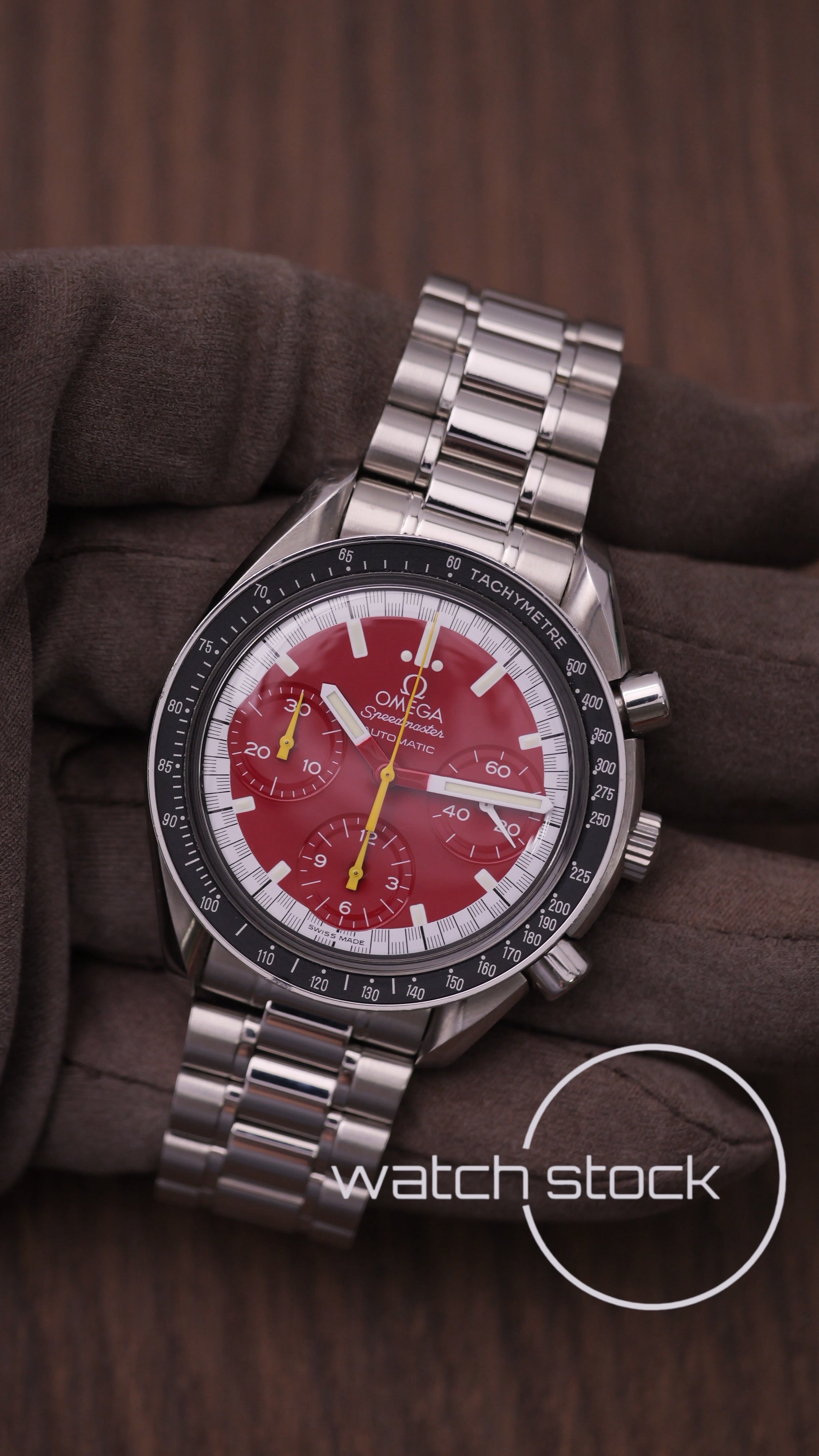 Omega speedmaster Schumacher reduced red dial ref. 175.0032 39mm automatic 1995