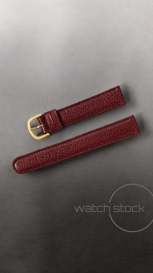 Cinturino Longines in pelle martellata rosso con fibbia loggata ansa 18mm