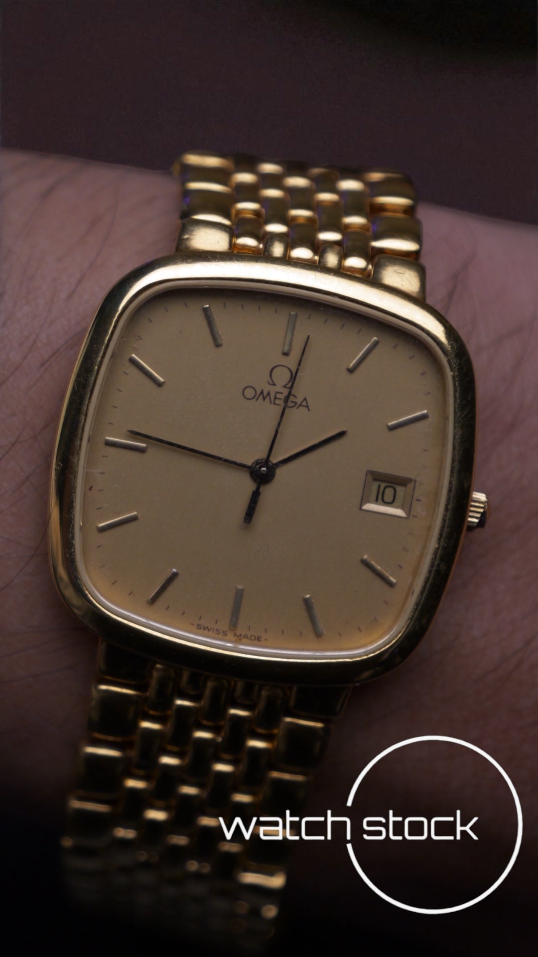 Omega de ville bracciale chicchi di riso placcato oro ref: 39508772 anno 1989