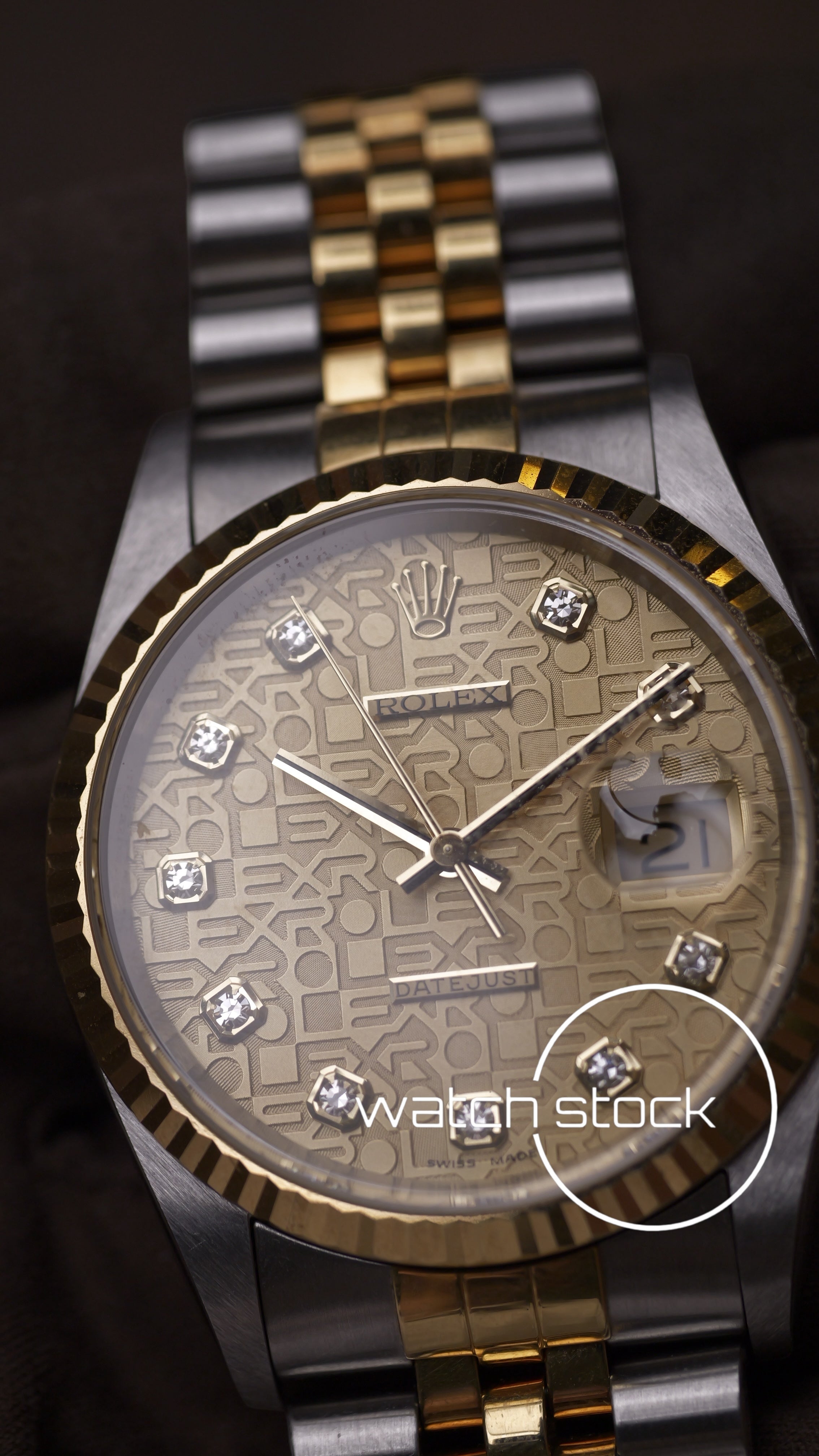 Rolex Datejust 16233G Computer Dial Two Tone Diamonds