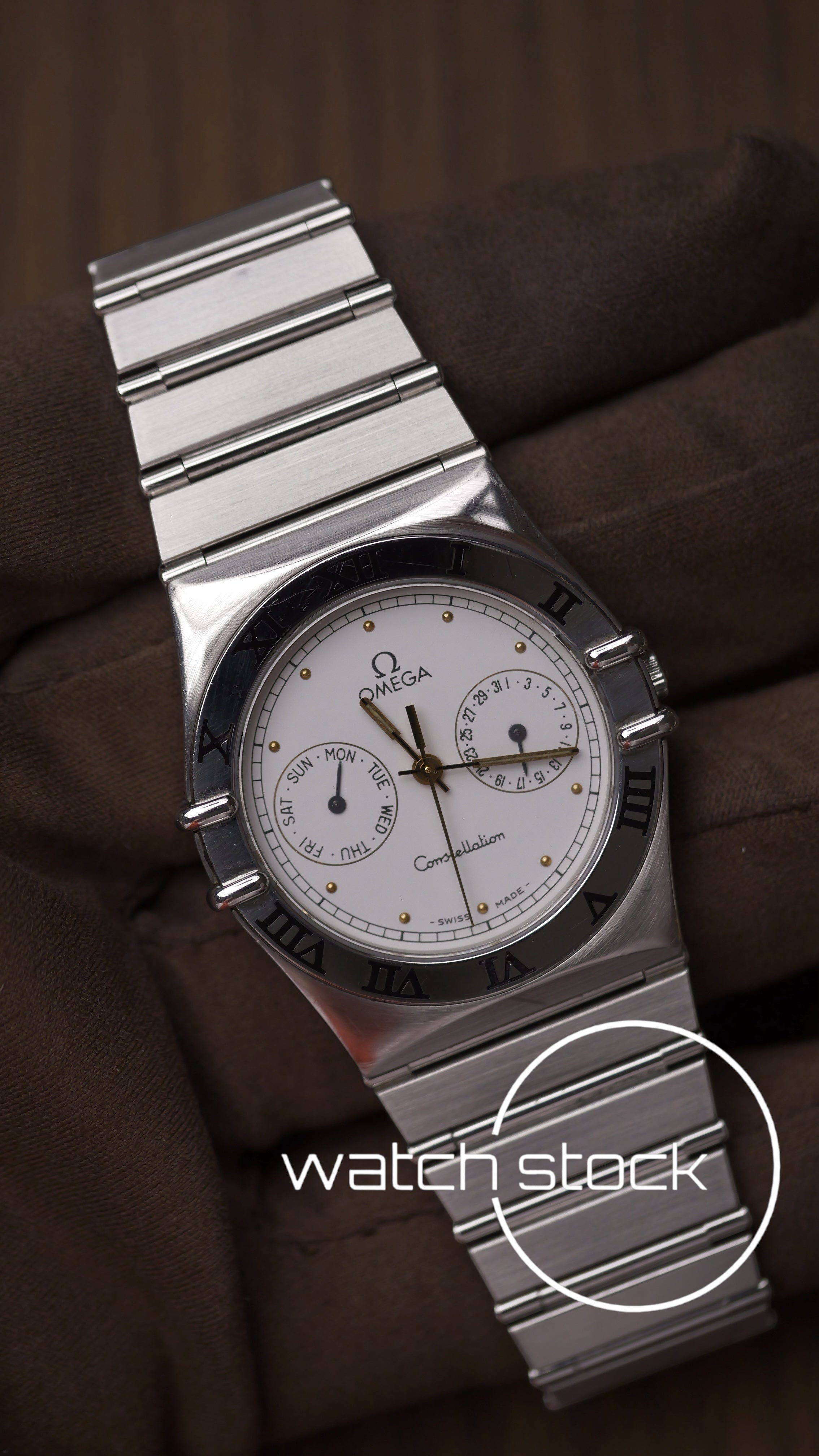 Omega constellation day-date 34mm white dial