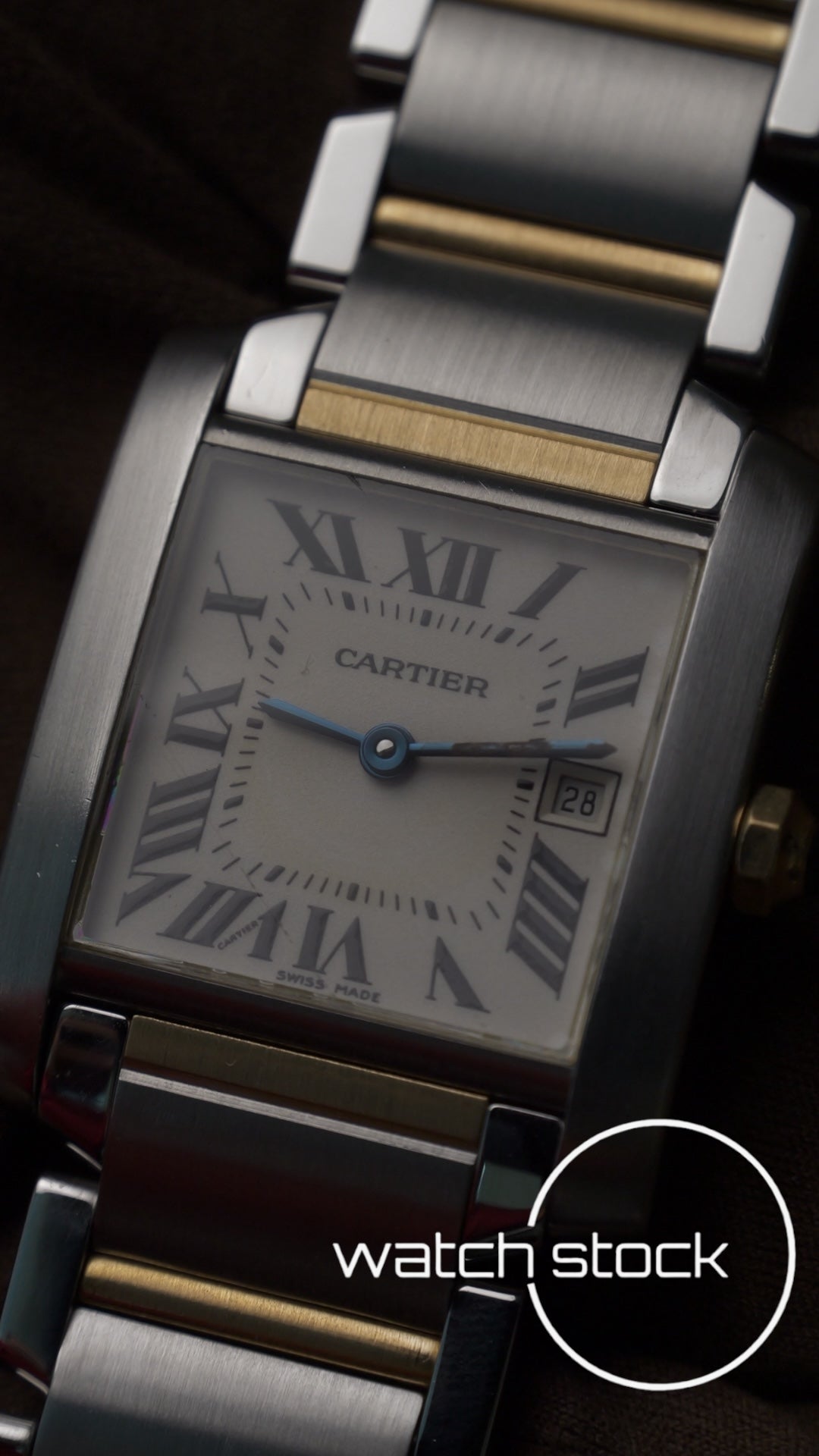Cartier tank francaise two-tone ref.2465 29x30mm quarz