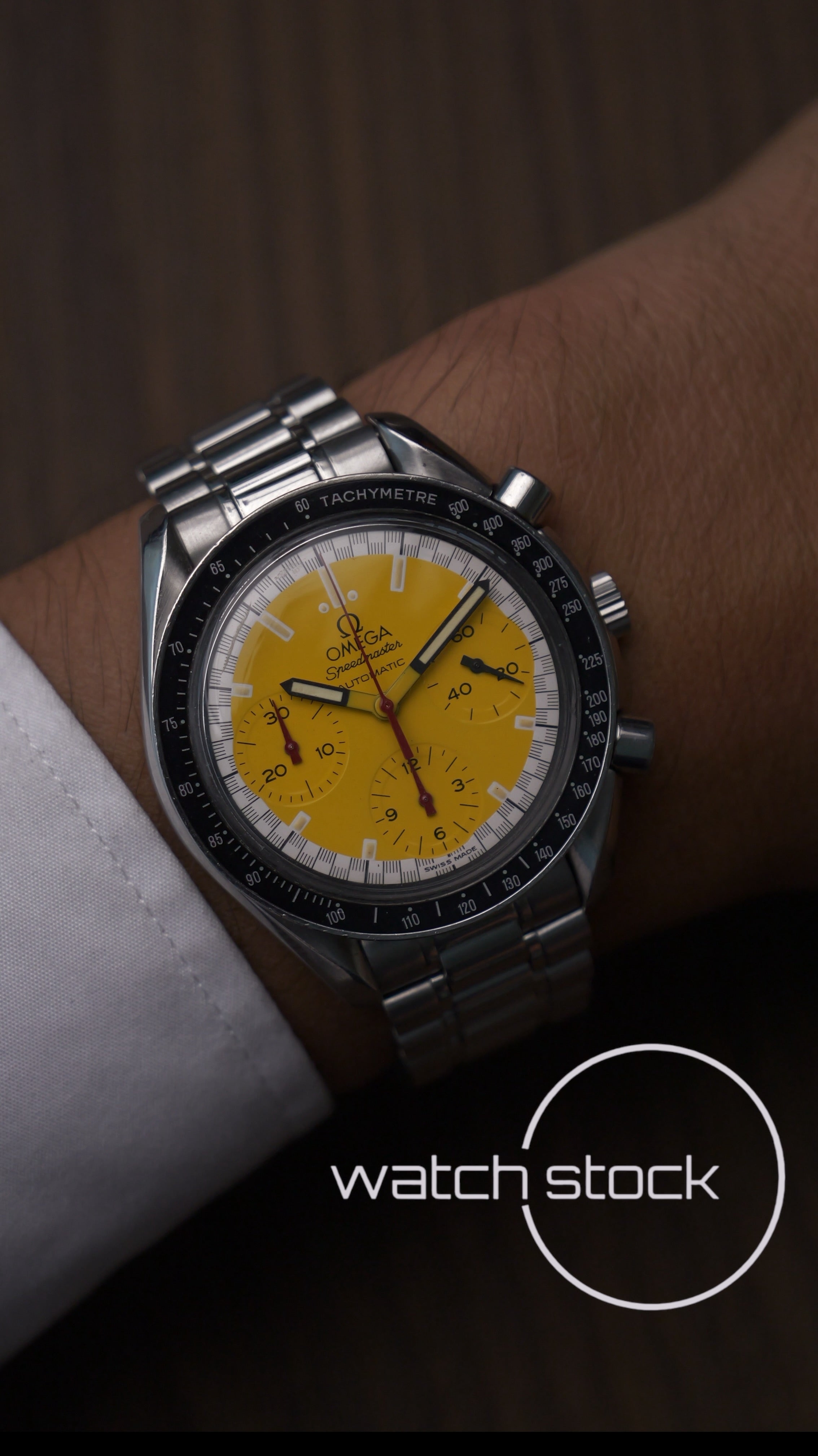 Omega speedmaster Schumacher yellow reduced ref. 3510.50 39mm automatic 1995