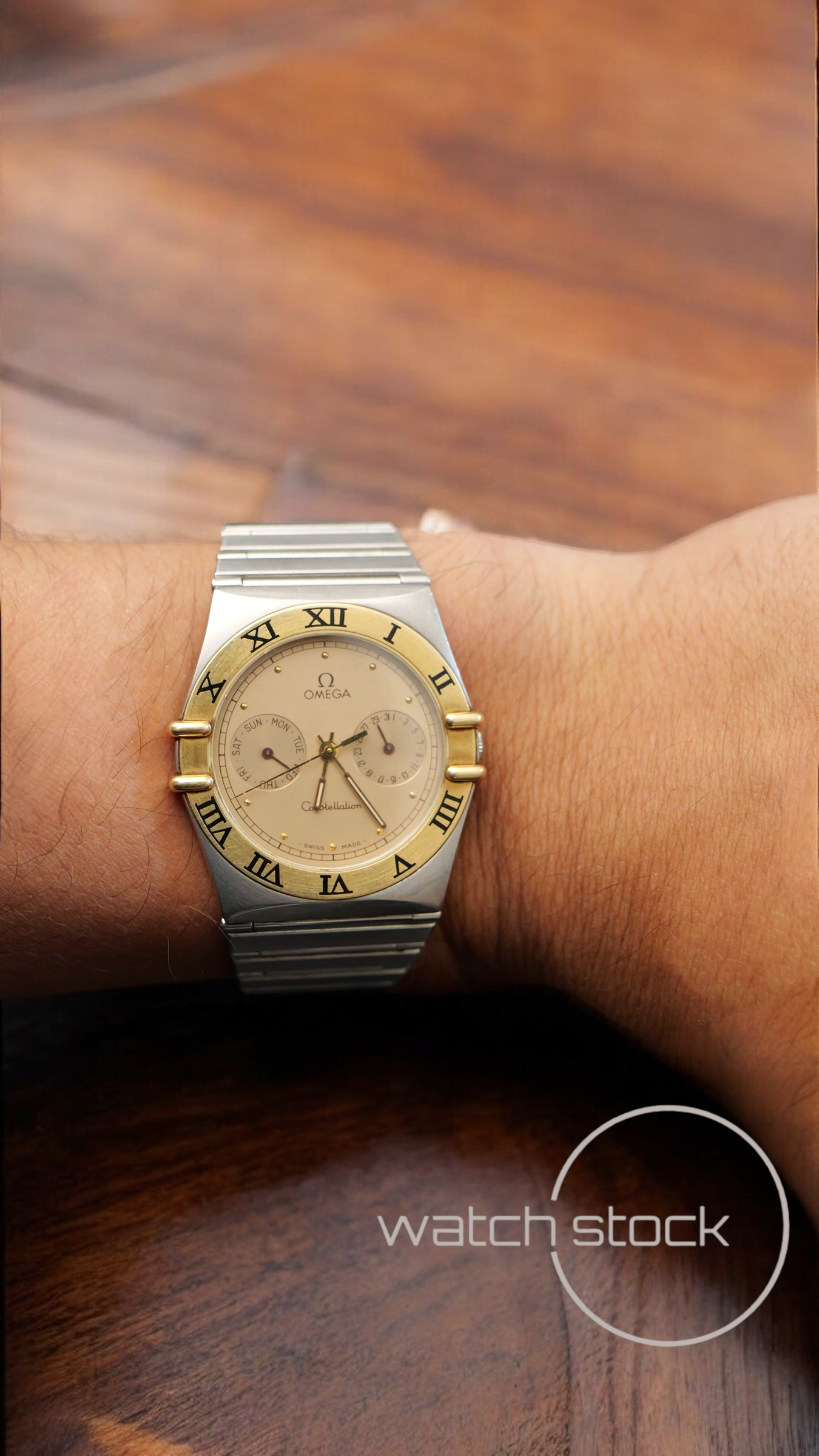 Omega constellation daydate quarz (34mm) yellow dial vintage