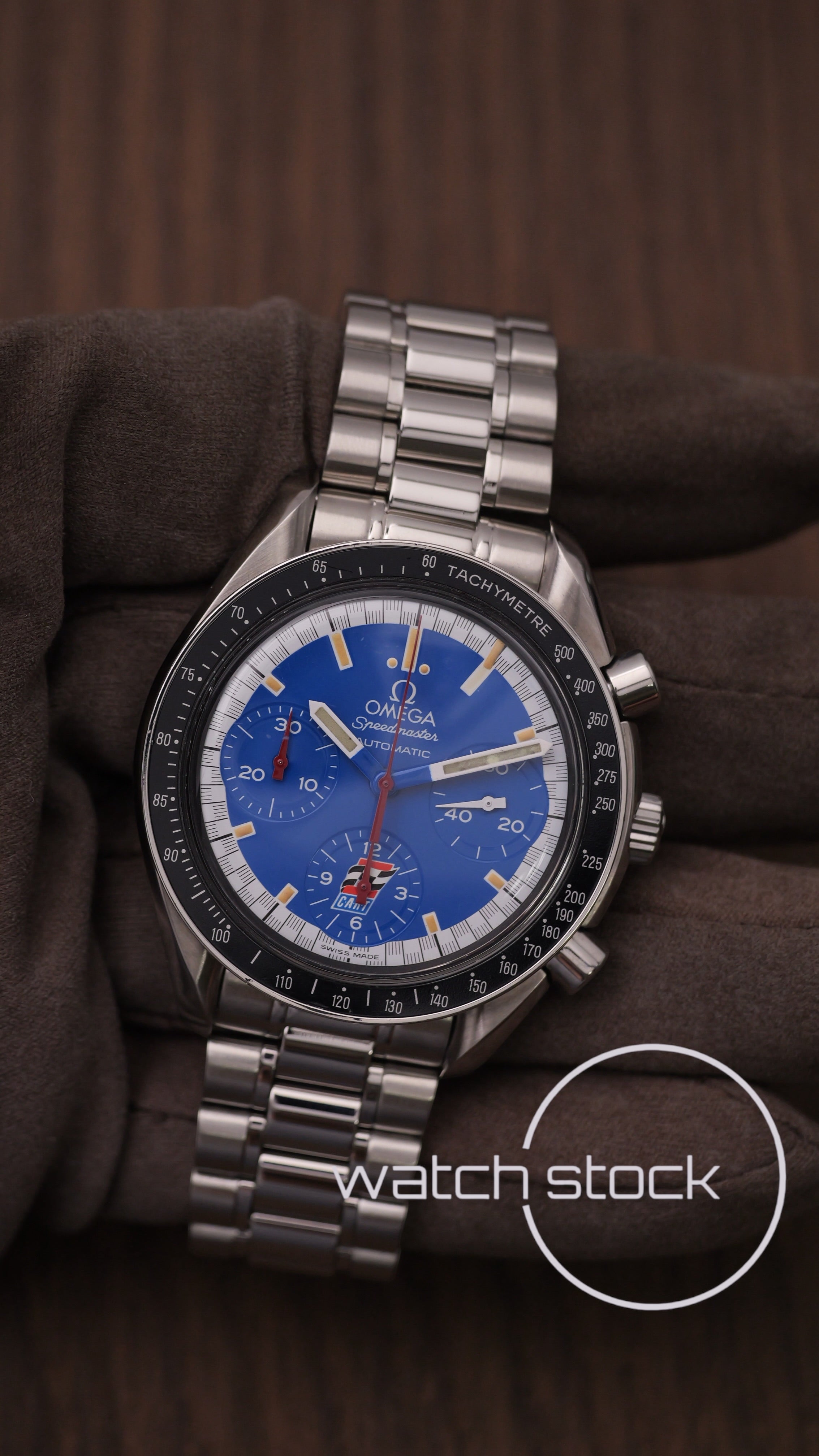 Omega speedmaster Schumacher blue Cart dial reduced ref. 175.0032 39mm automatic 1998