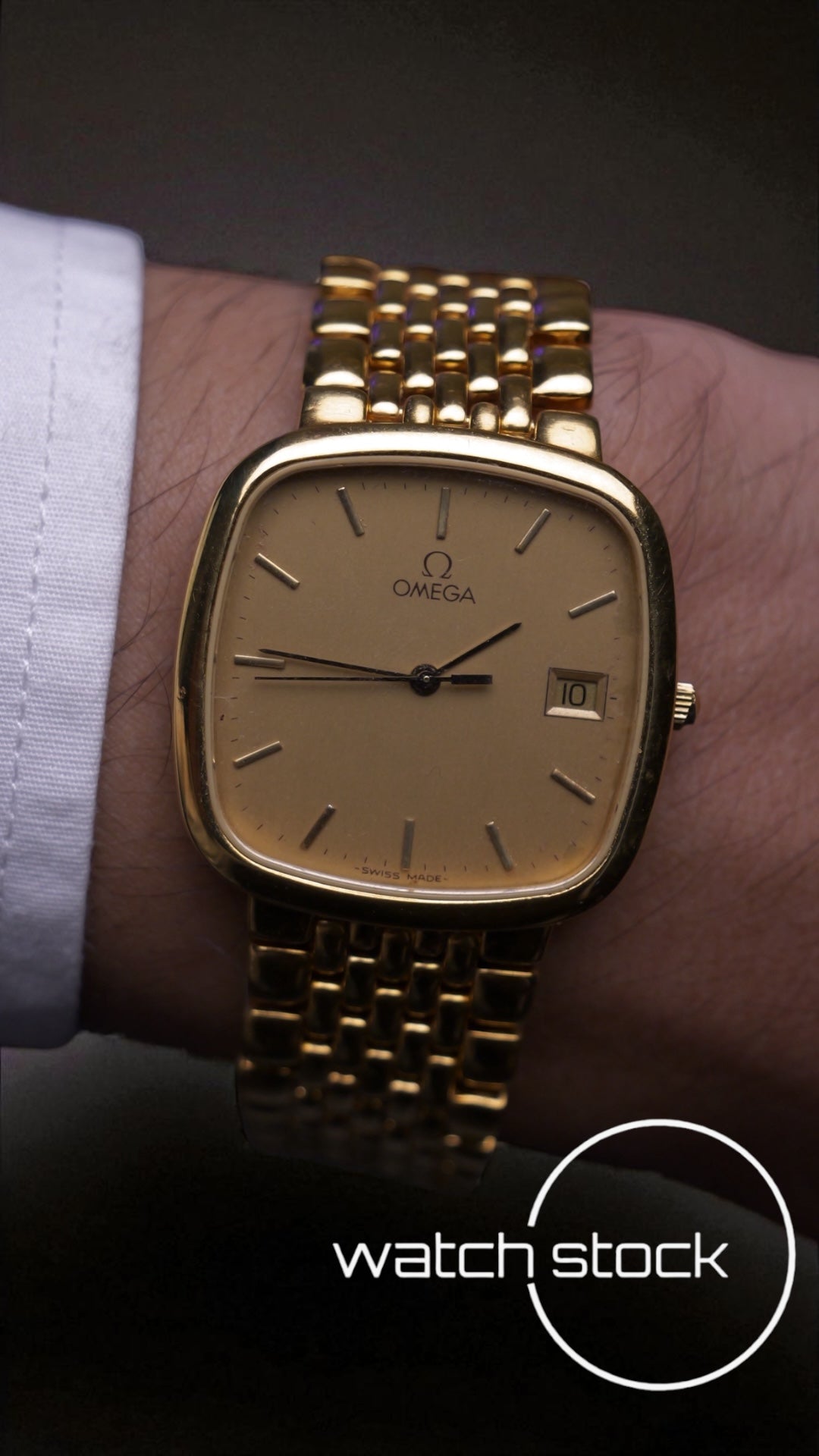 Omega de ville bracciale chicchi di riso placcato oro ref: 39508772 anno 1989
