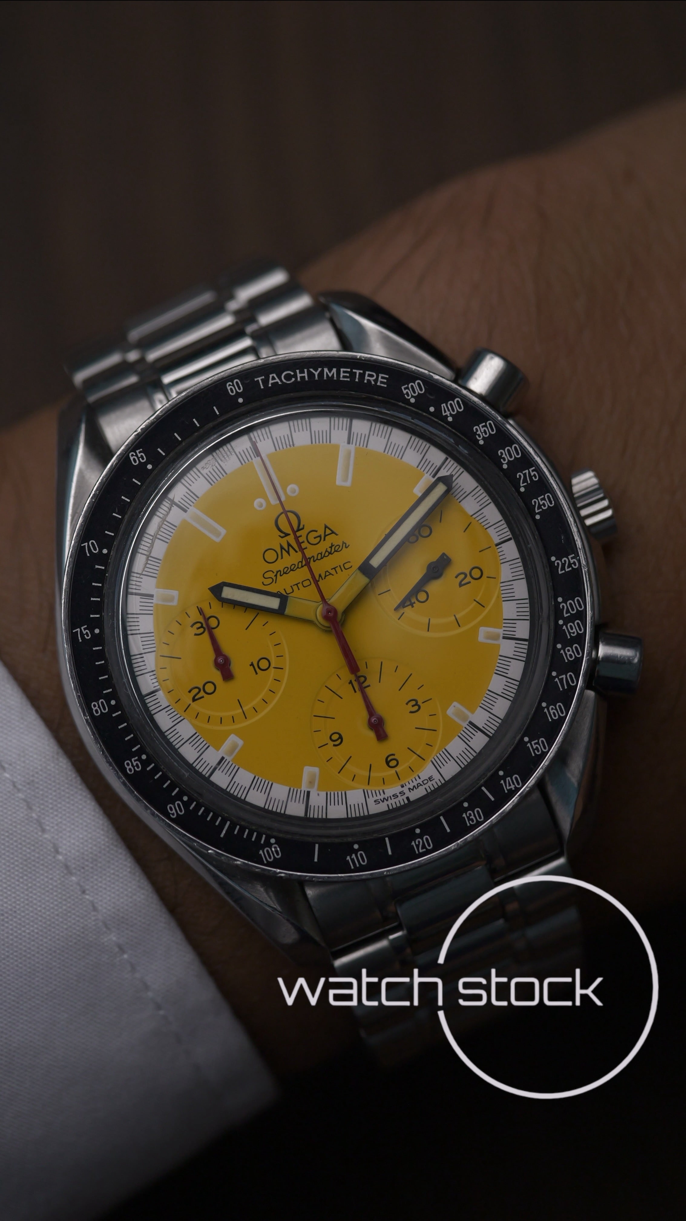 Omega speedmaster Schumacher yellow reduced ref. 3510.50 39mm automatic 1995