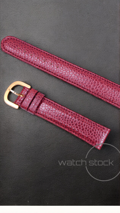 Cinturino Longines in pelle martellata rosso con fibbia loggata ansa 16mm