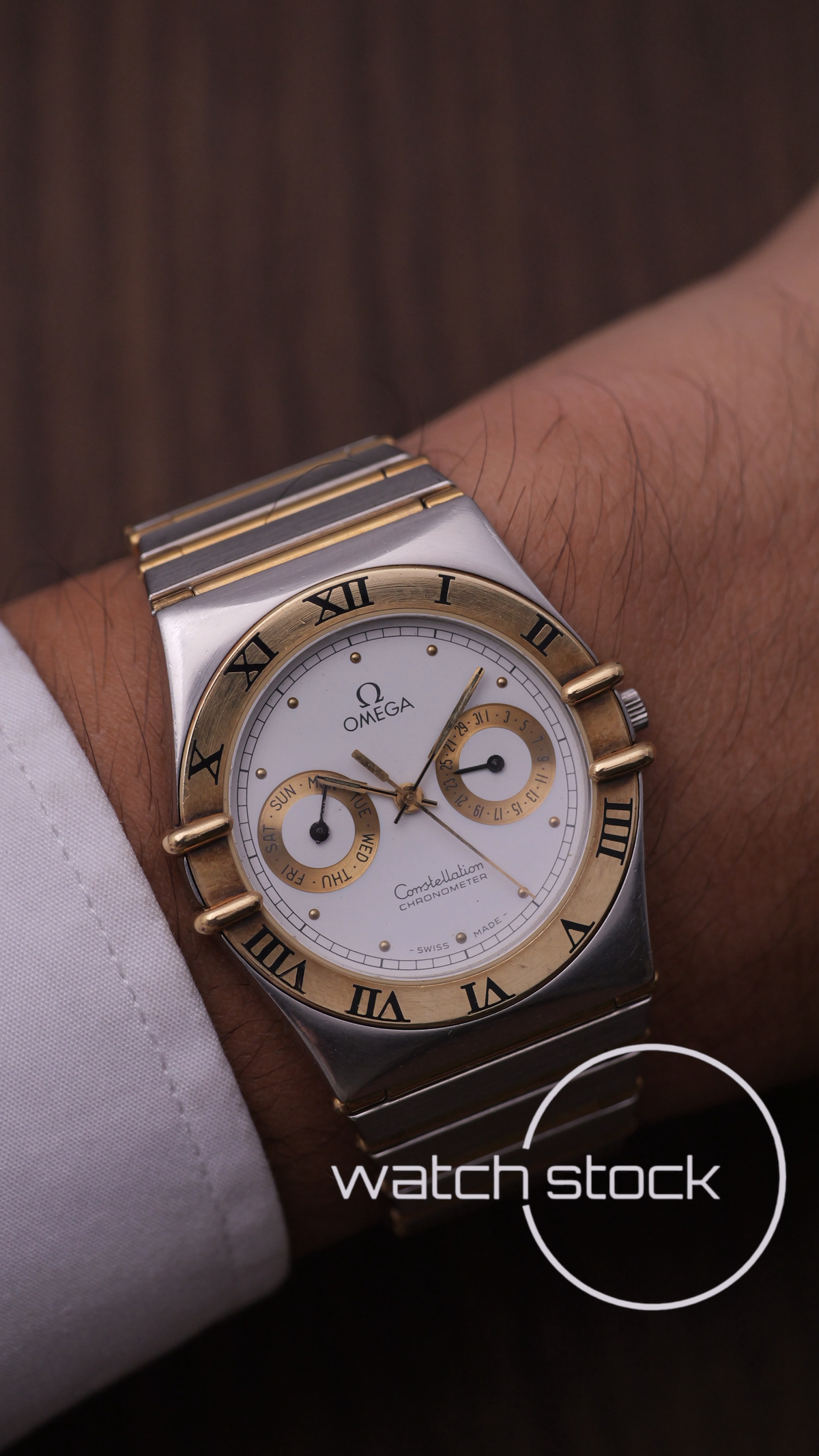 Omega constellation day-date 34mm two-tone