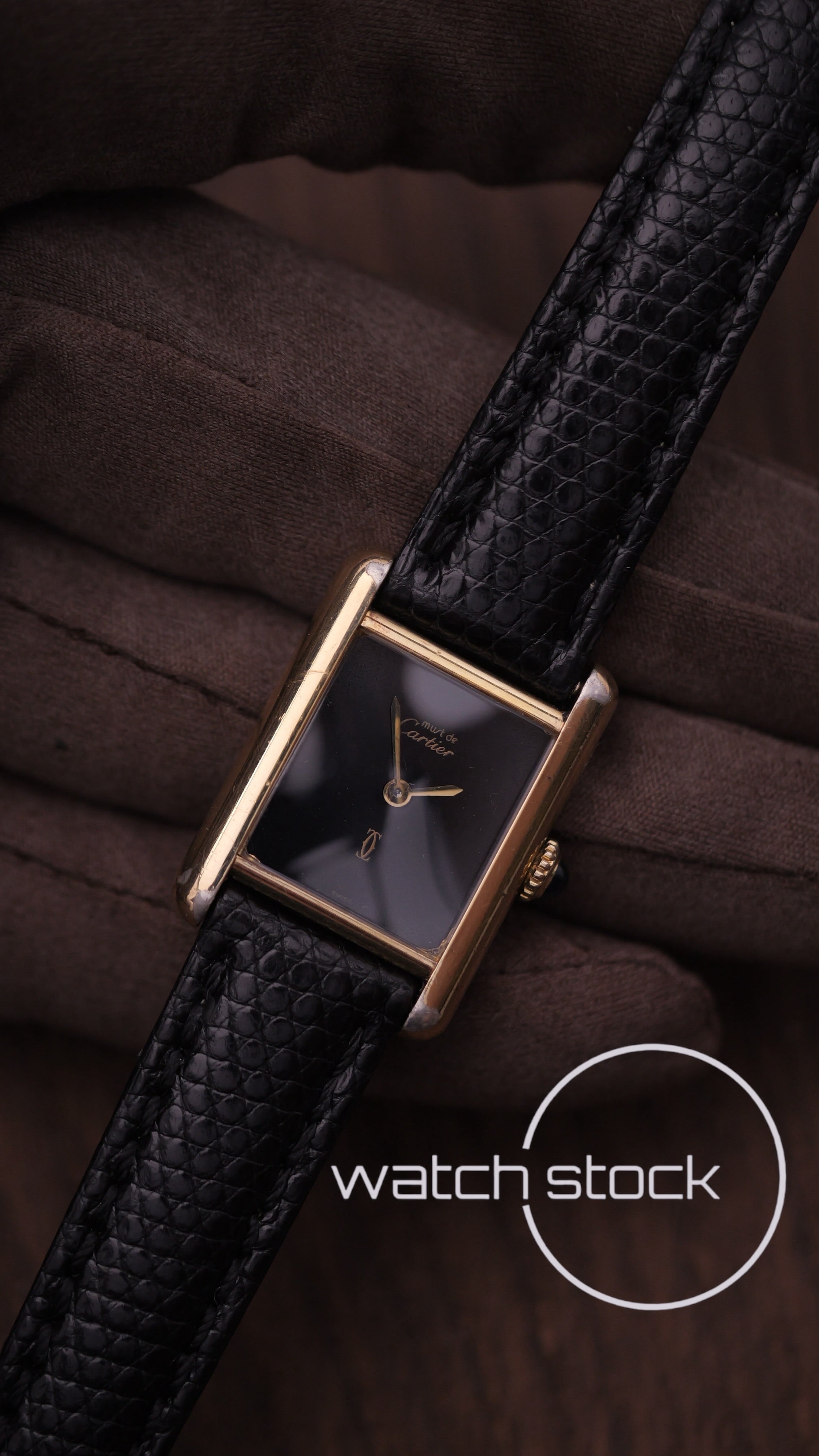 Cartier Tank TG3 Black Dial 1980