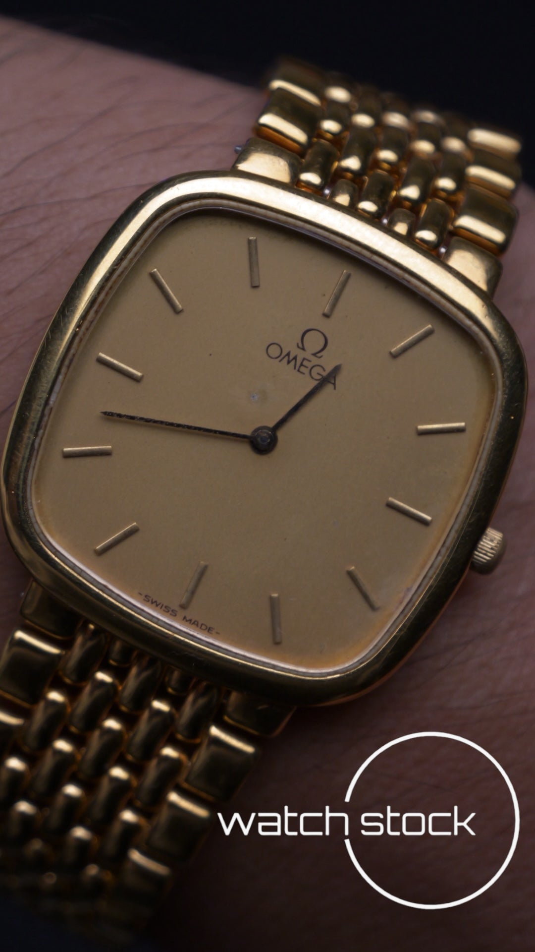 Coppia Omega de ville bracciale chicchi di riso placcati oro ref: 39508772 anno 1989