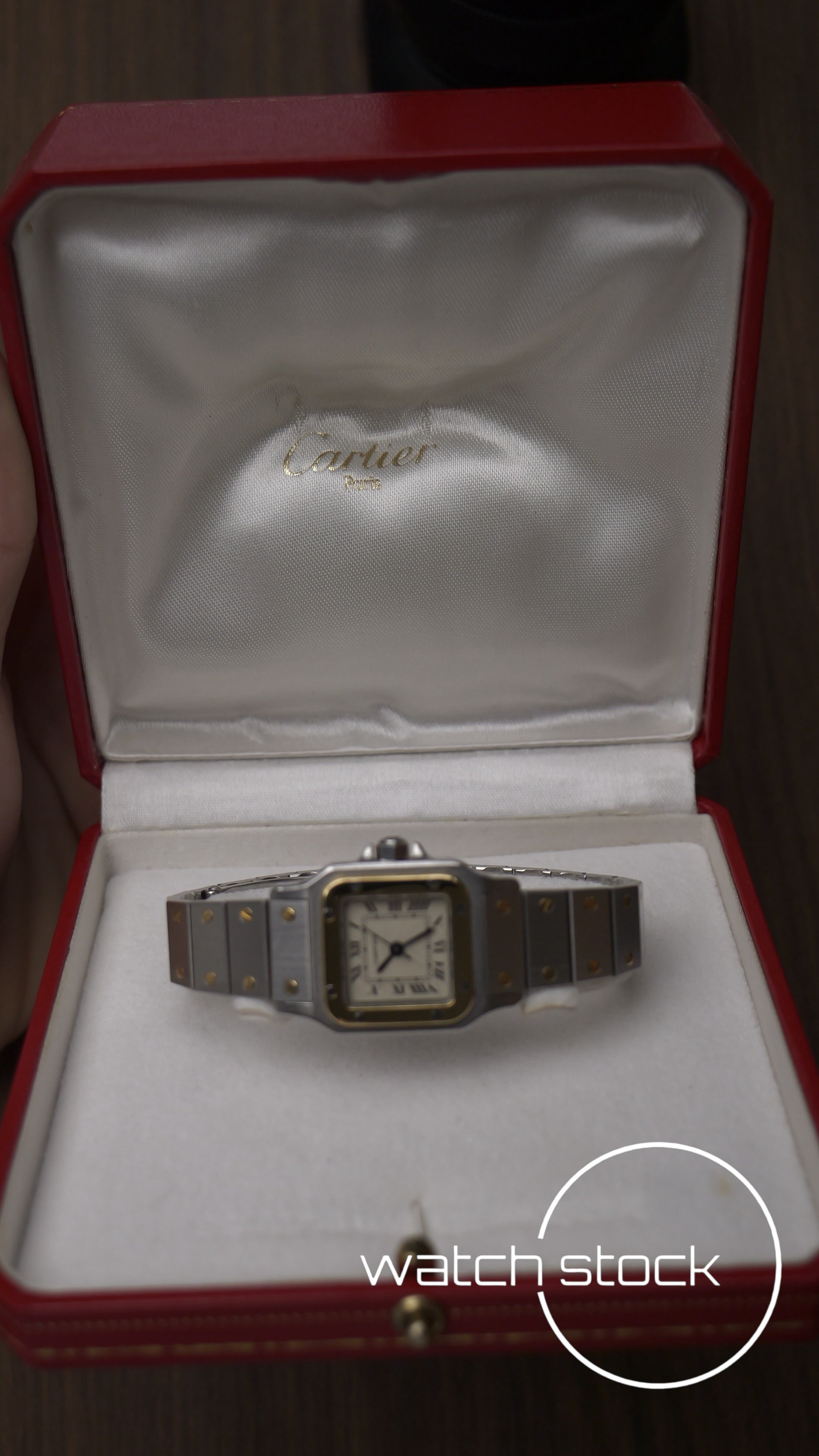 Cartier santos carré lady automatic con scatola spider dial ref.1170902 24x35mm