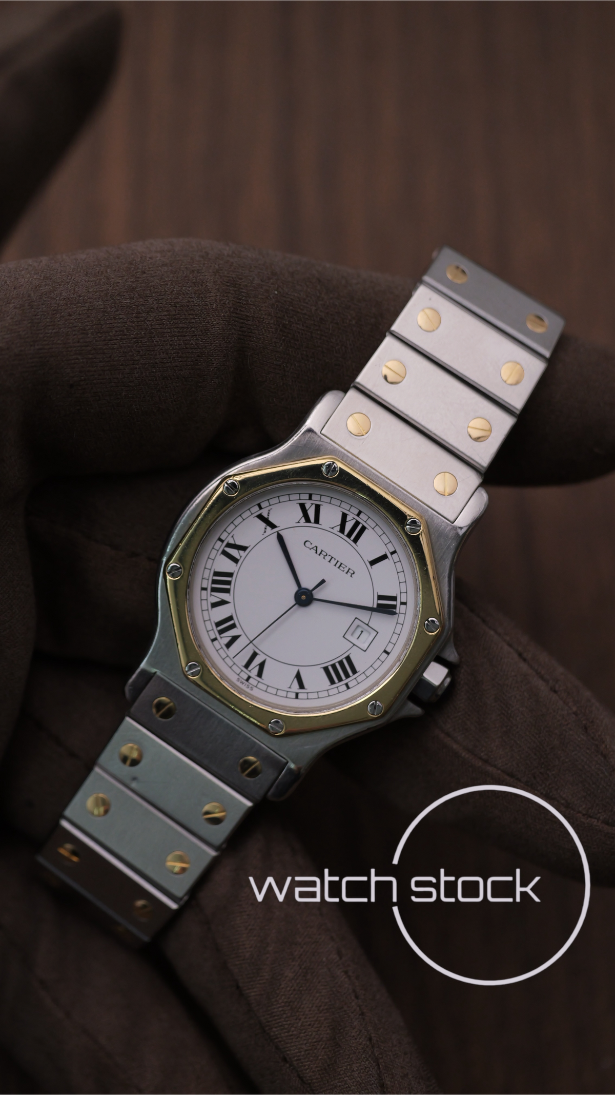 Cartier santos Octagon 30mm acciaio oro Large men ref.2966 Automatic