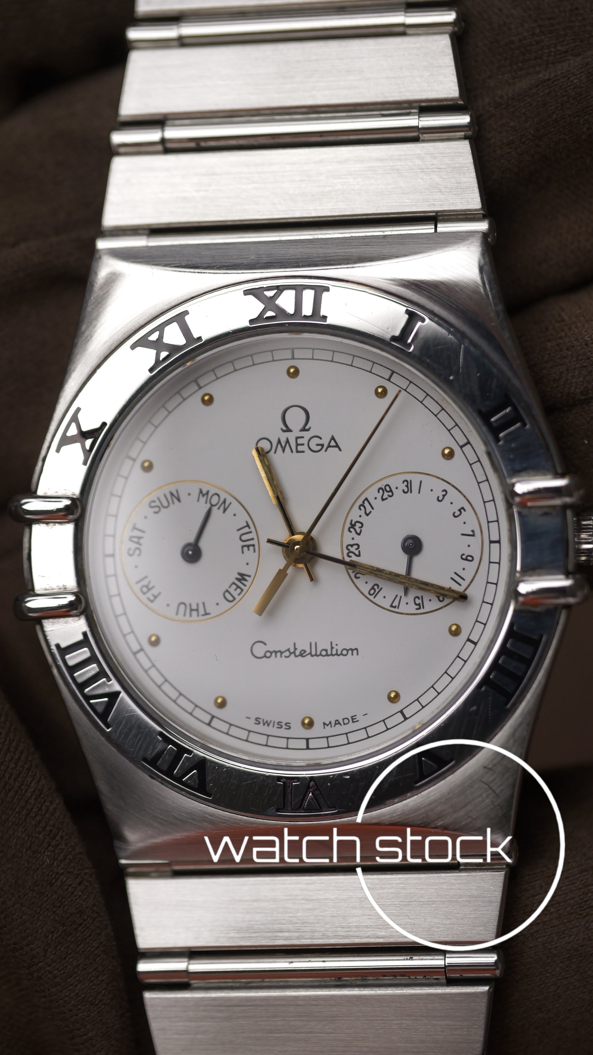 Omega constellation day-date 34mm white dial