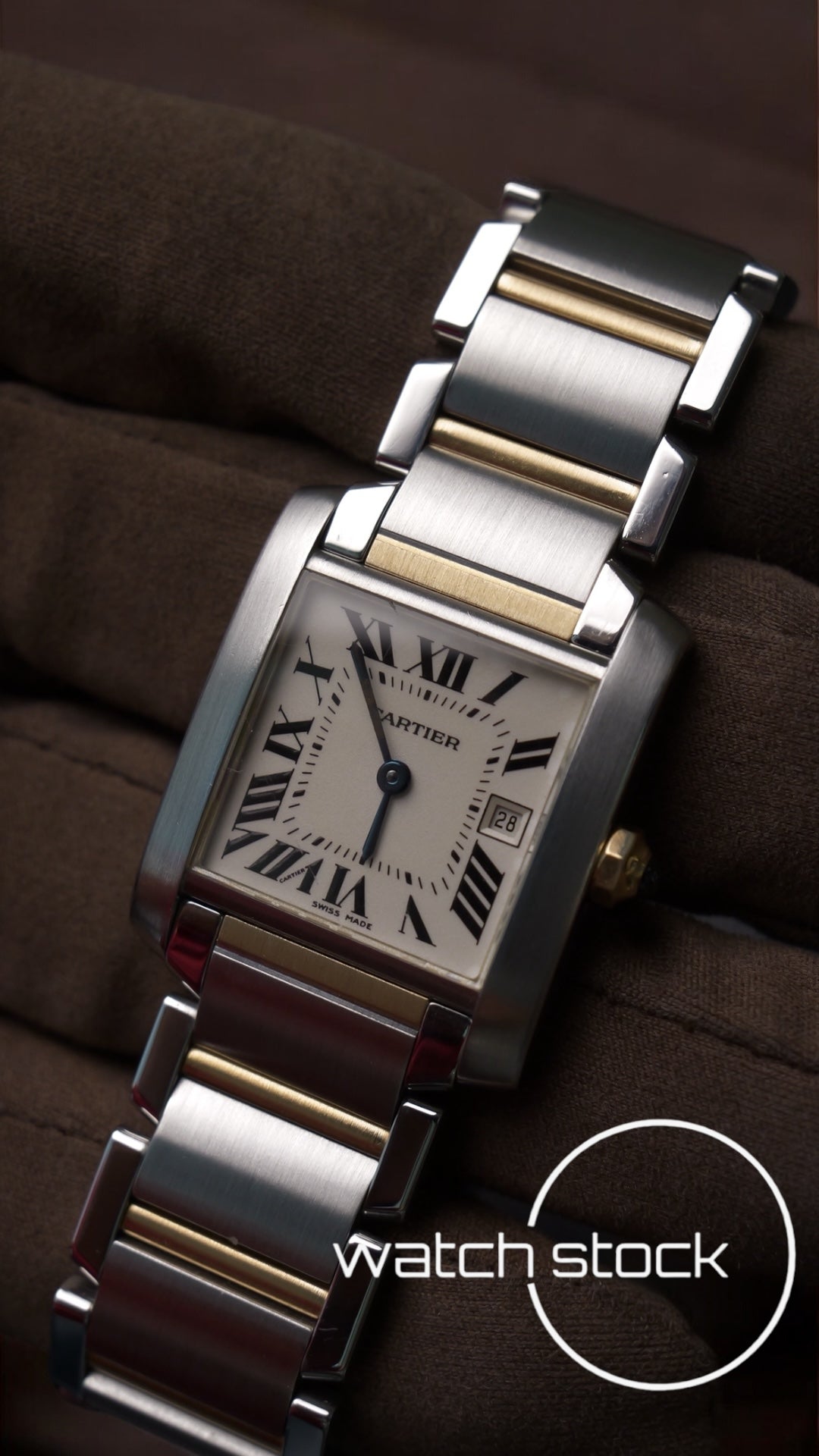 Cartier tank francaise two-tone ref.2465 29x30mm quarz