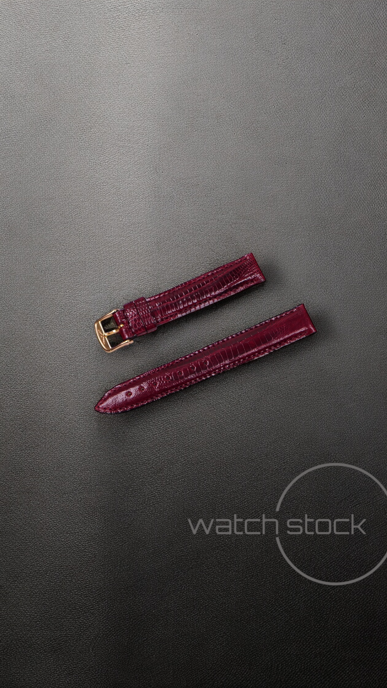 Cinturino Longines in pelle di rettile rosso con fibbia loggata ansa 14mm