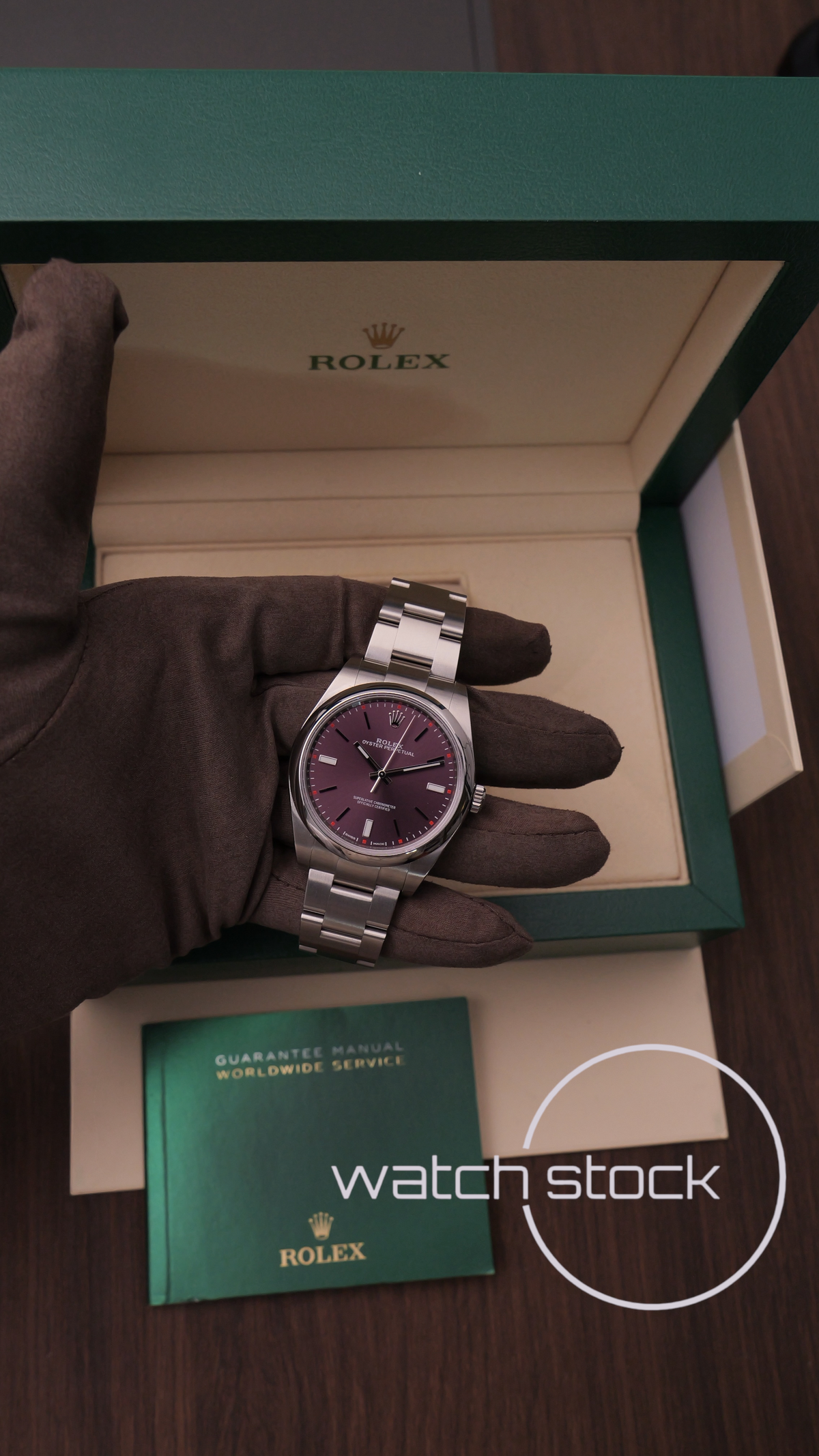 Rolex oyster perpetual purple dial 2017 ref.114300 38mm