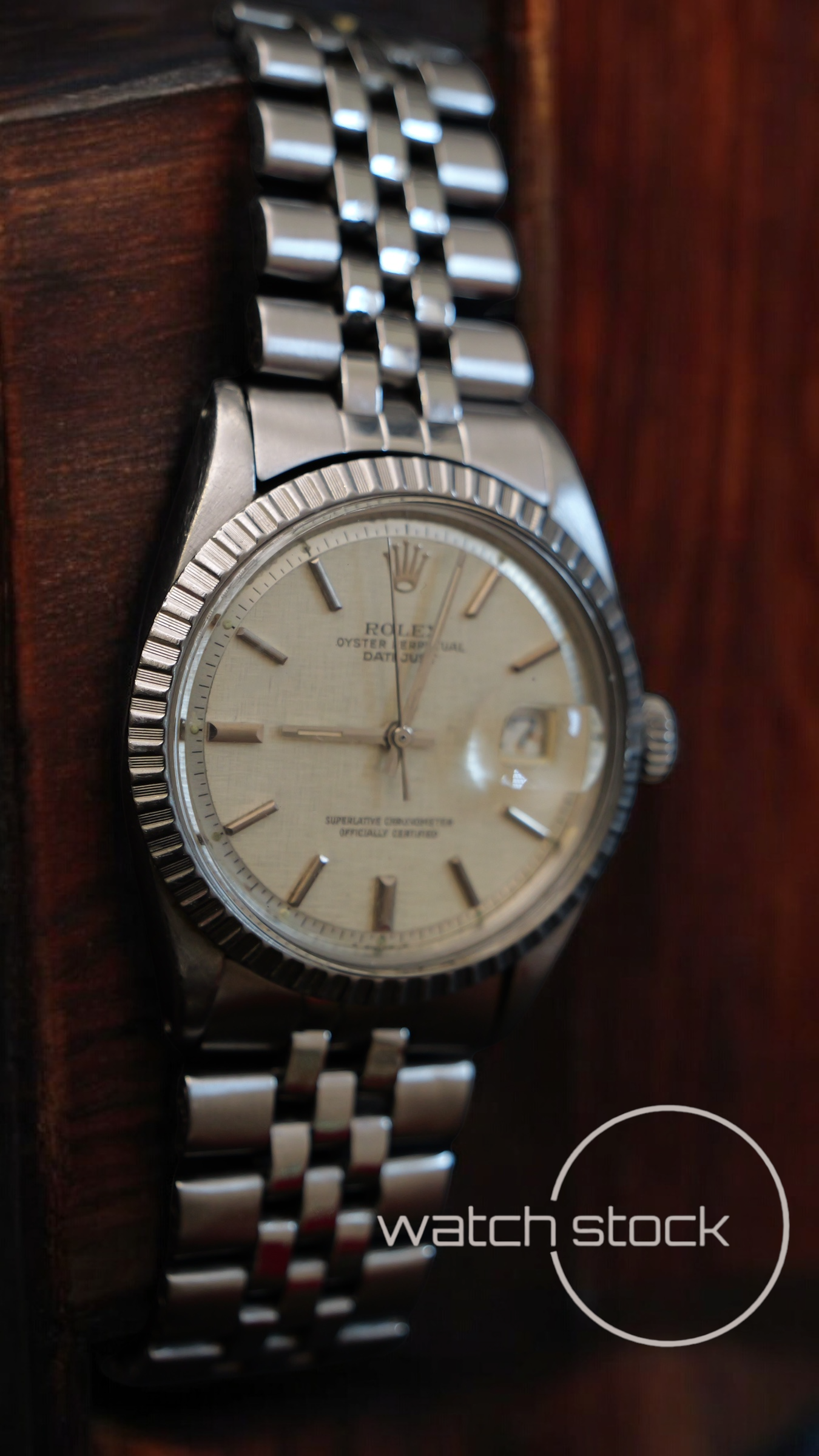 Rolex datejust 36mm 1600 linen dial lino argènté