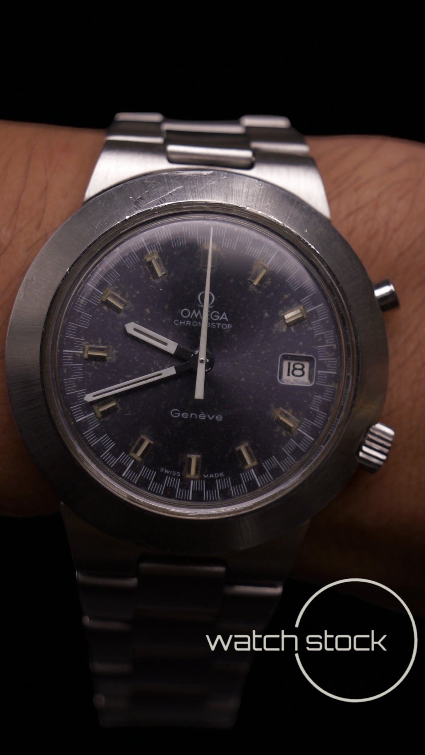 Omega chronostop 41mm blue (violet) dial ref:146.012 RARE Automatic