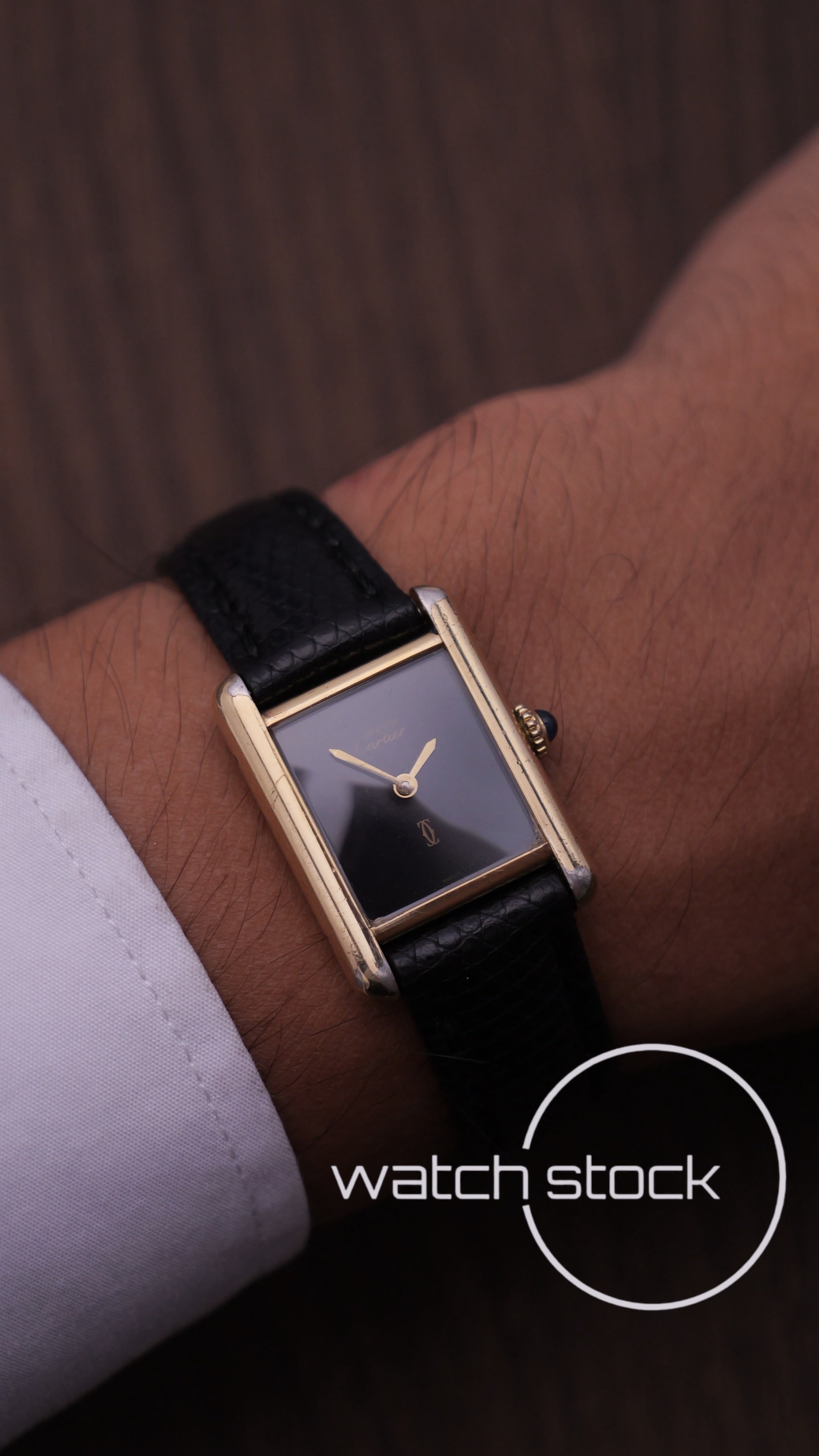 Cartier Tank TG3 Black Dial 1980