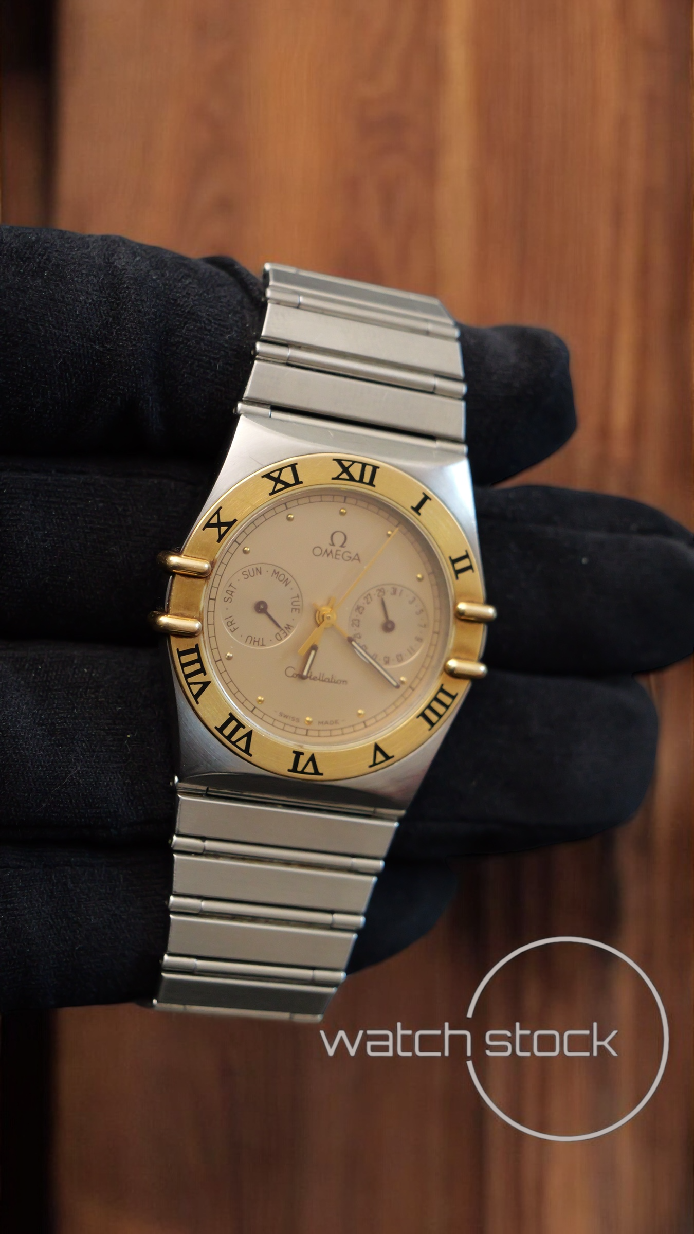 Omega constellation daydate quarz (34mm) yellow dial vintage