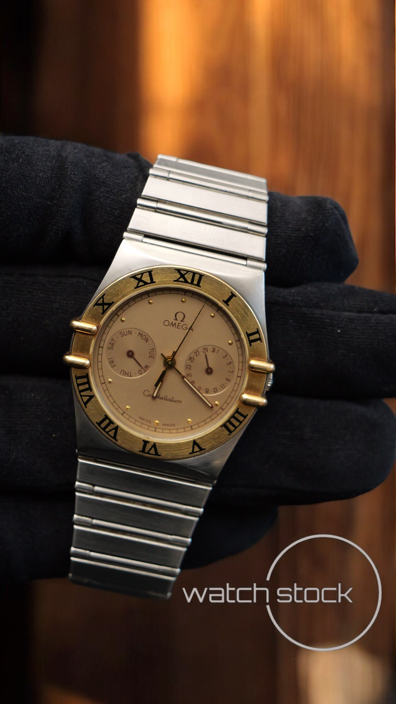 Omega constellation daydate quarz (34mm) yellow dial vintage
