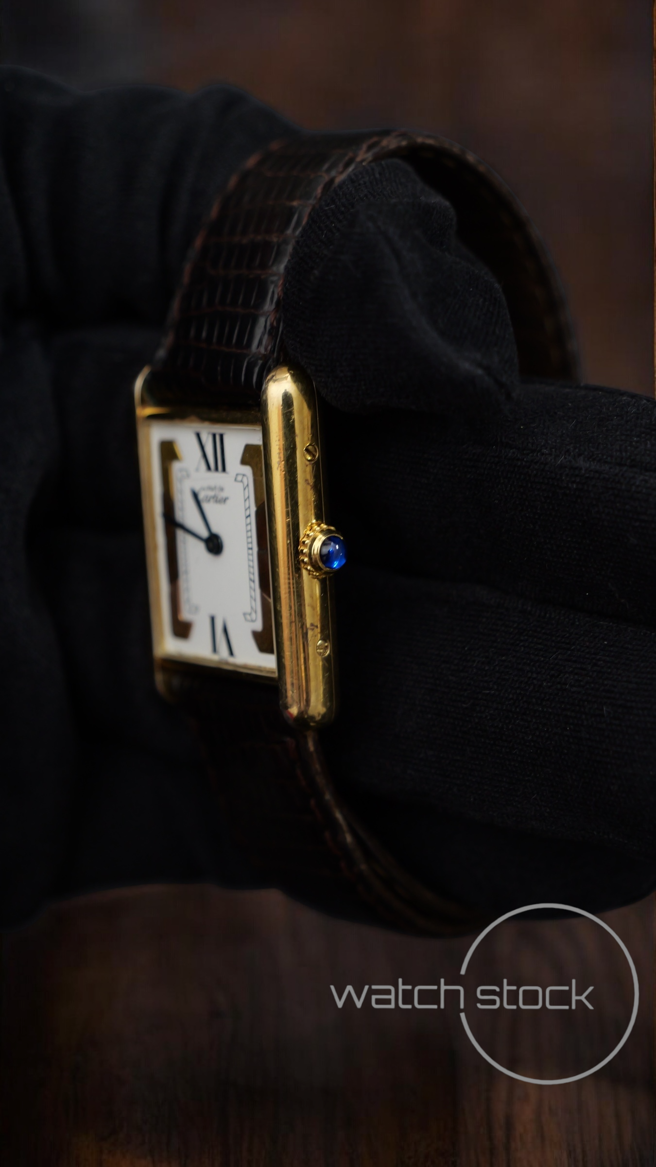 Cartier tank vermeil must de cartier argent plaque gold trinity dial meccanico tg.6 grande