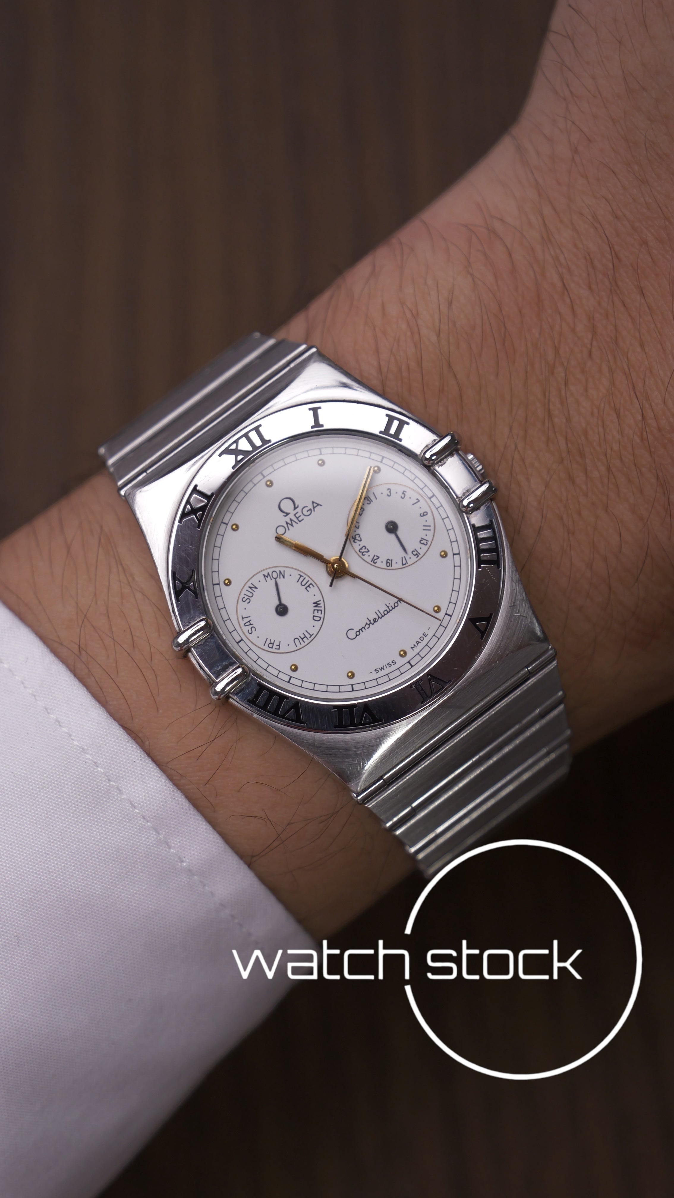 Omega constellation day-date 34mm white dial